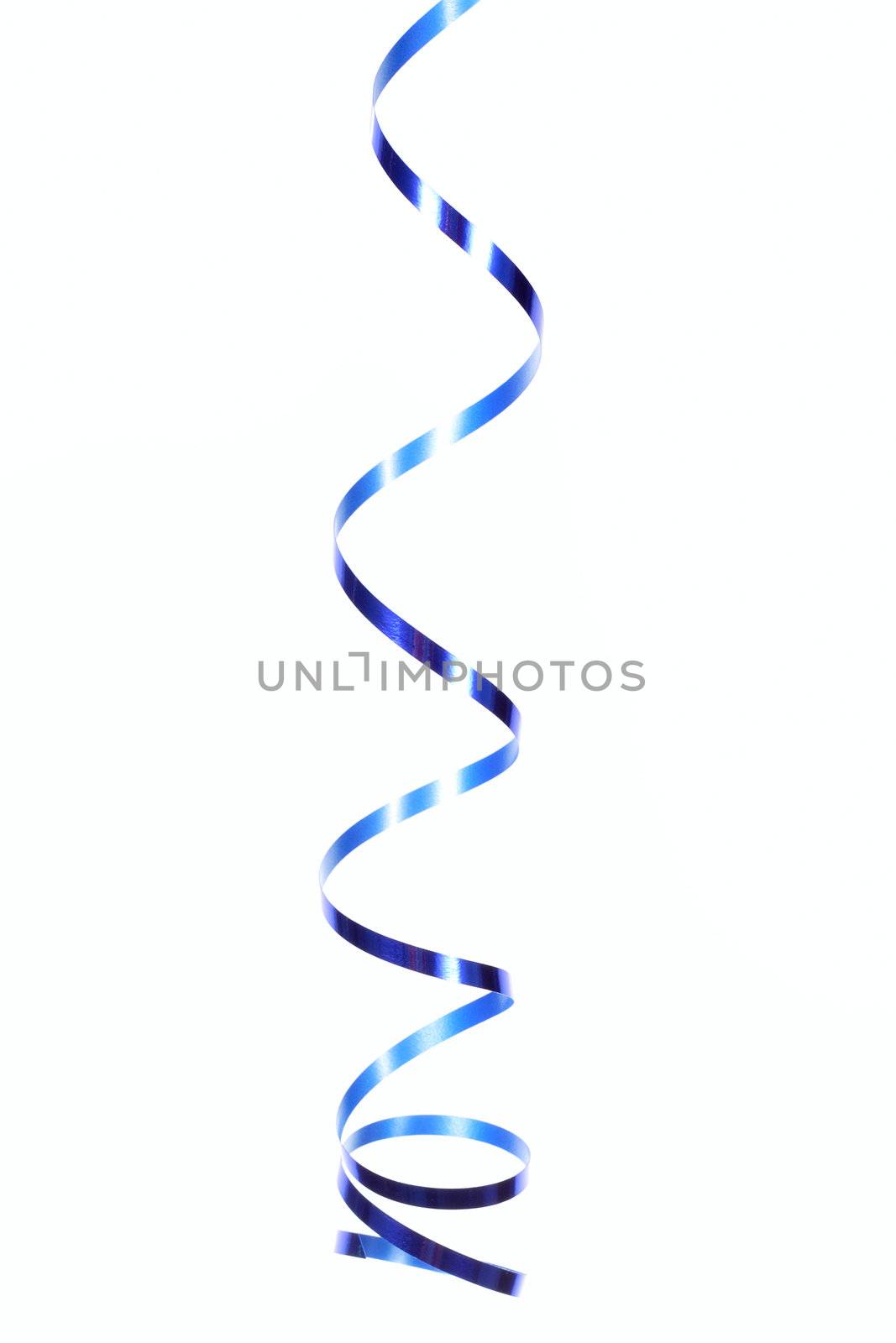 blue ribbon, photo on the white background 