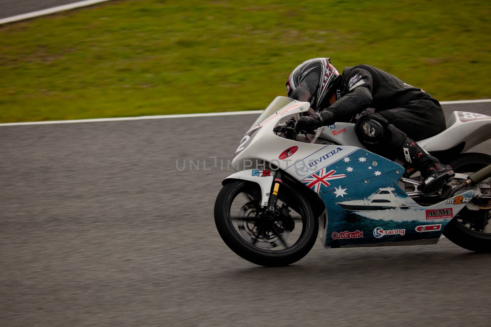 JEREZ DE LA FRONTERA, SPAIN - NOV 20: 125cc motorcyclist Jordan Zamora races in the CEV Championship on Nov 20, 2010, in Jerez de la Frontera, Spain