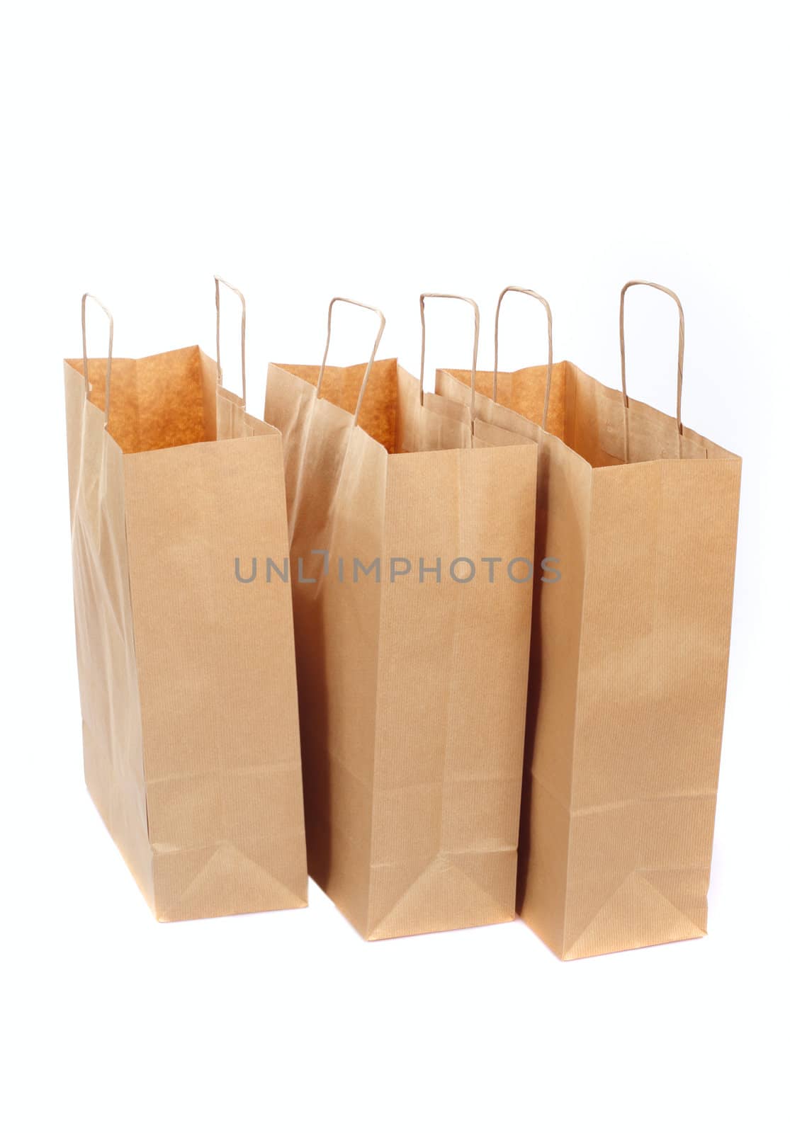 paper bags, photo on the white background