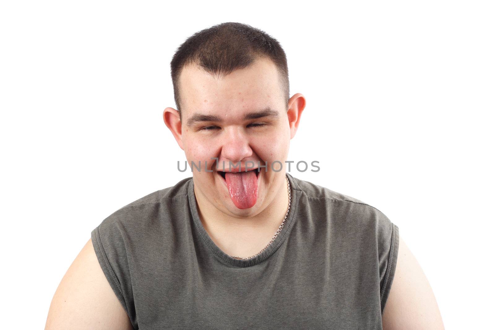 man tomfooleries, photo on the white background 