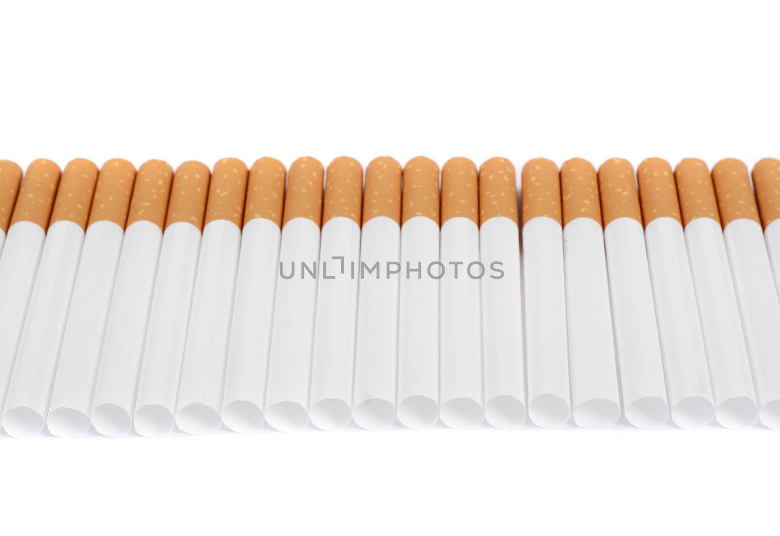 Cigarette, isolated objects, photo on the white background 