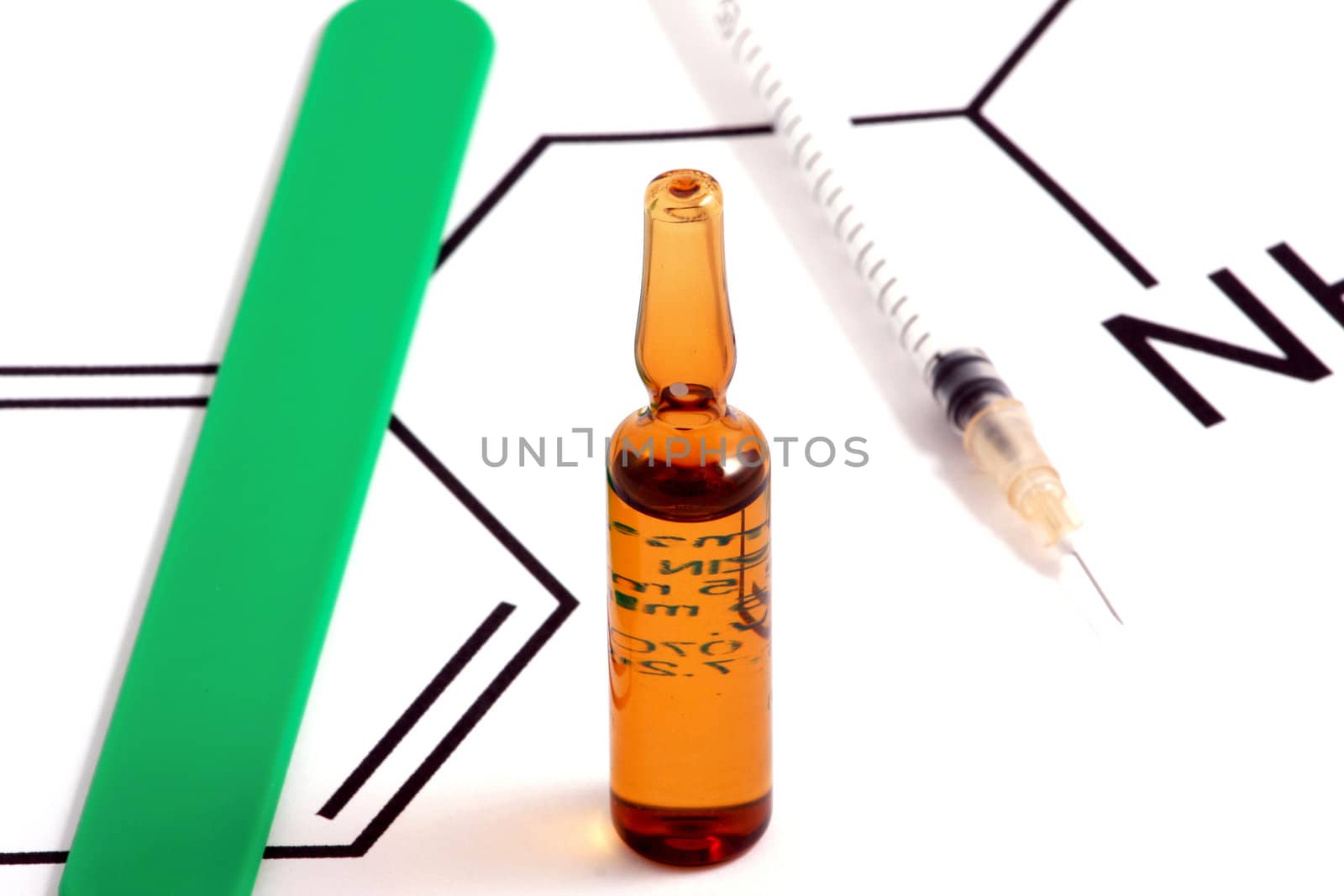 Medical science equipment on white background