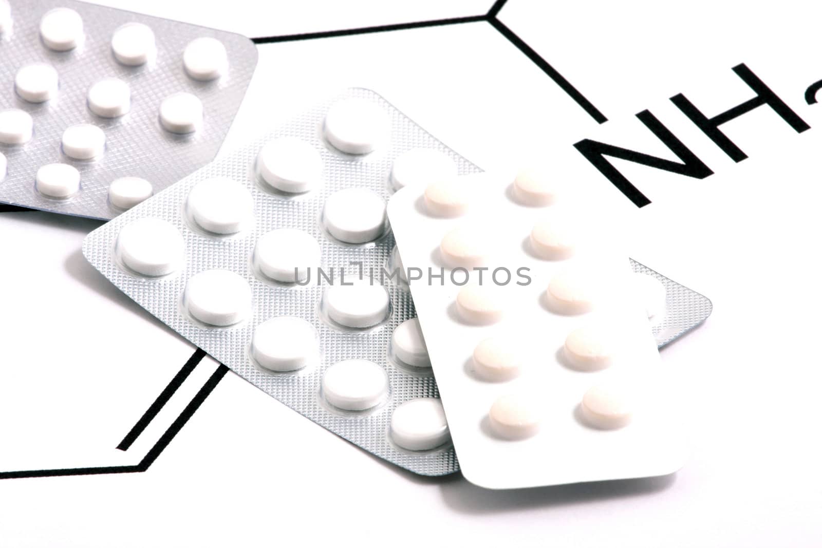 Medical science equipment on white background
