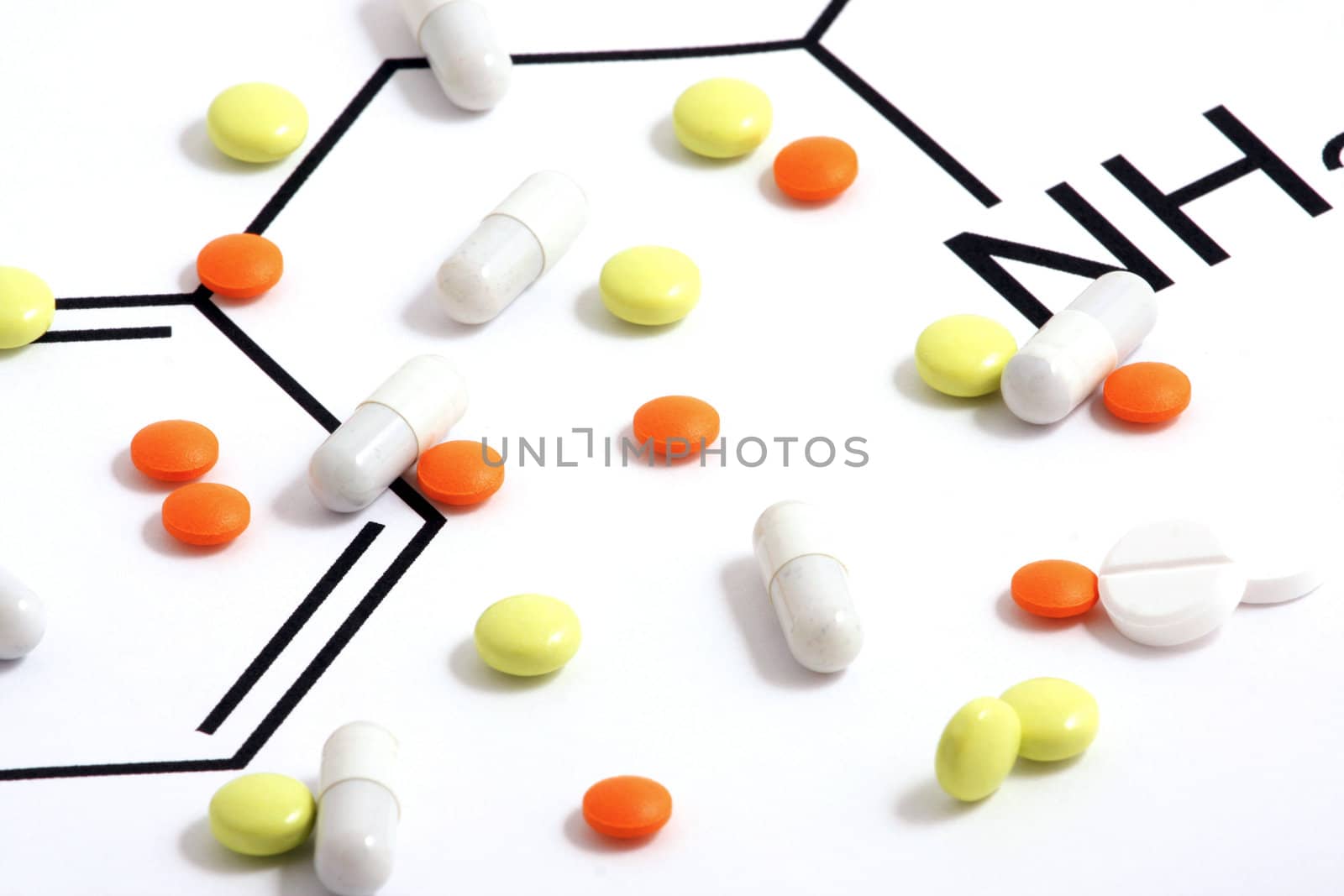 Medical science equipment on white background