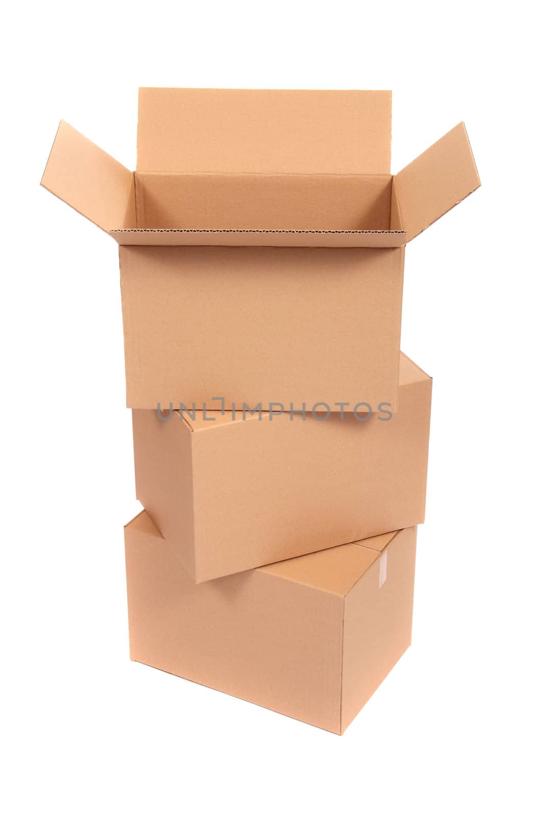 cardboard box, photo on the white background 