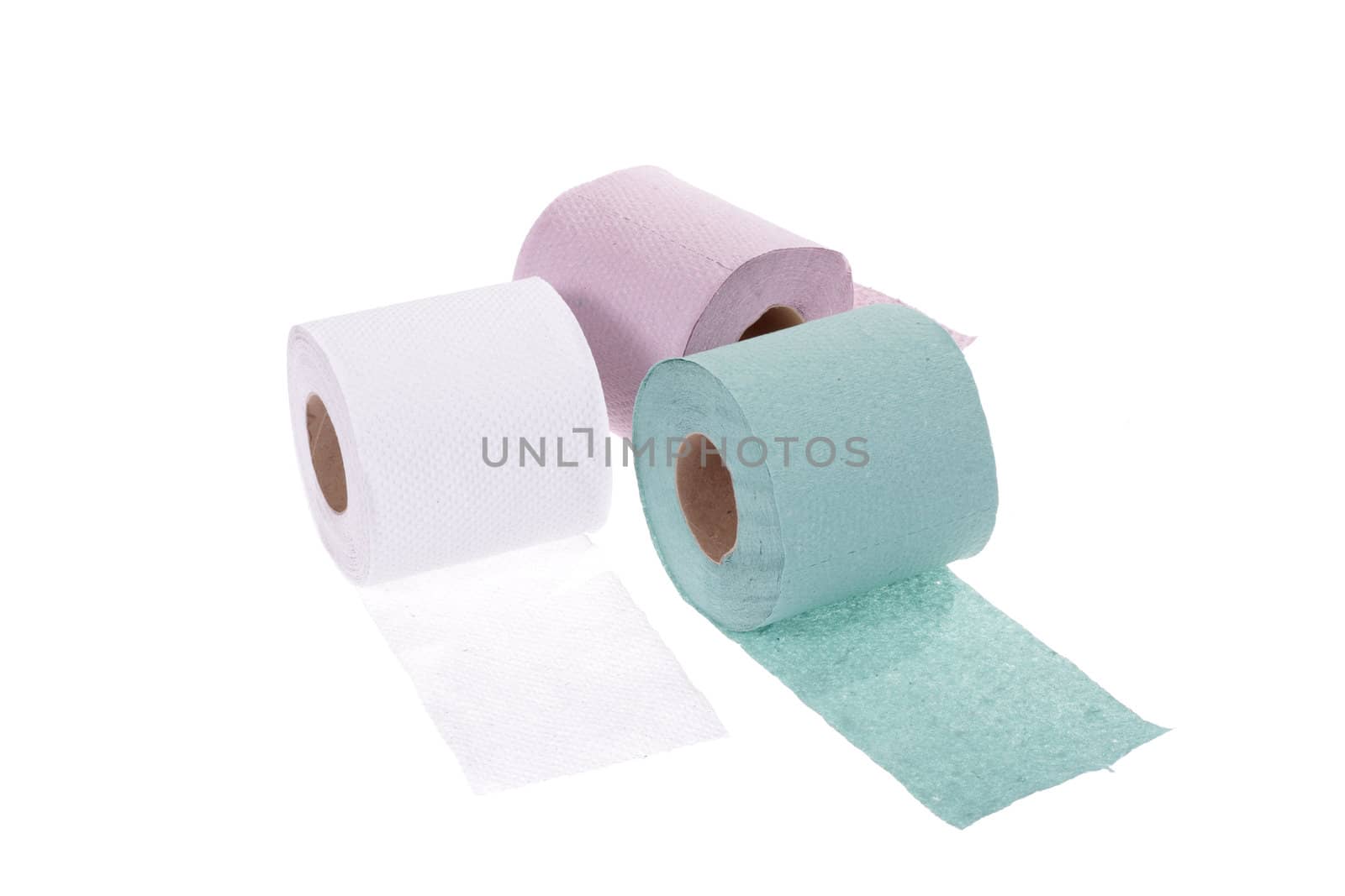 Toilet paper, photo on the white background