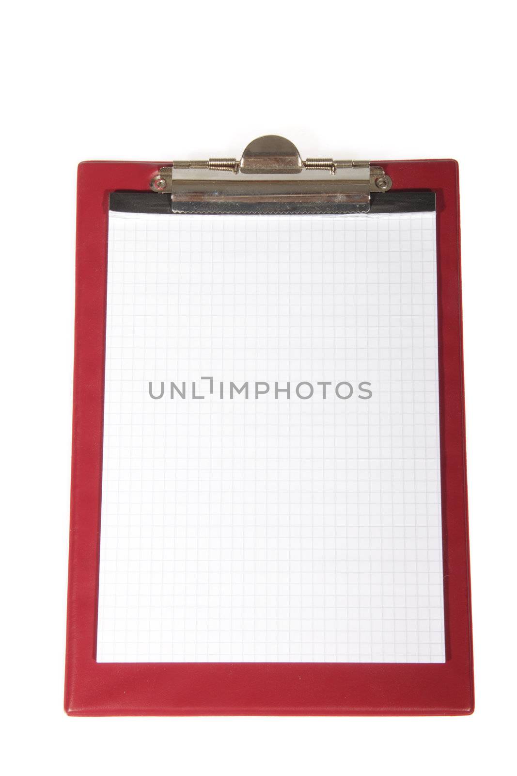 Notebook with clip, photo on the white background