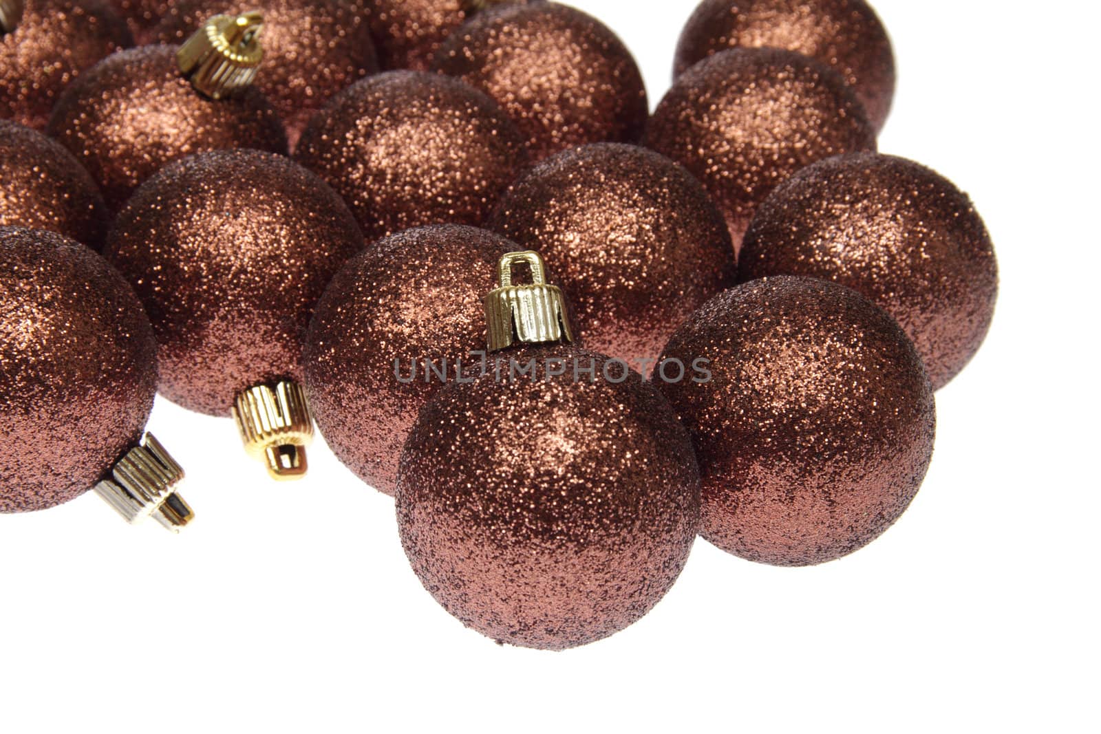 christmas ornaments, photo on the white background