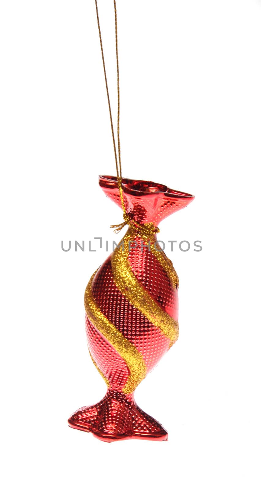 christmas ornament, photo on the white background 