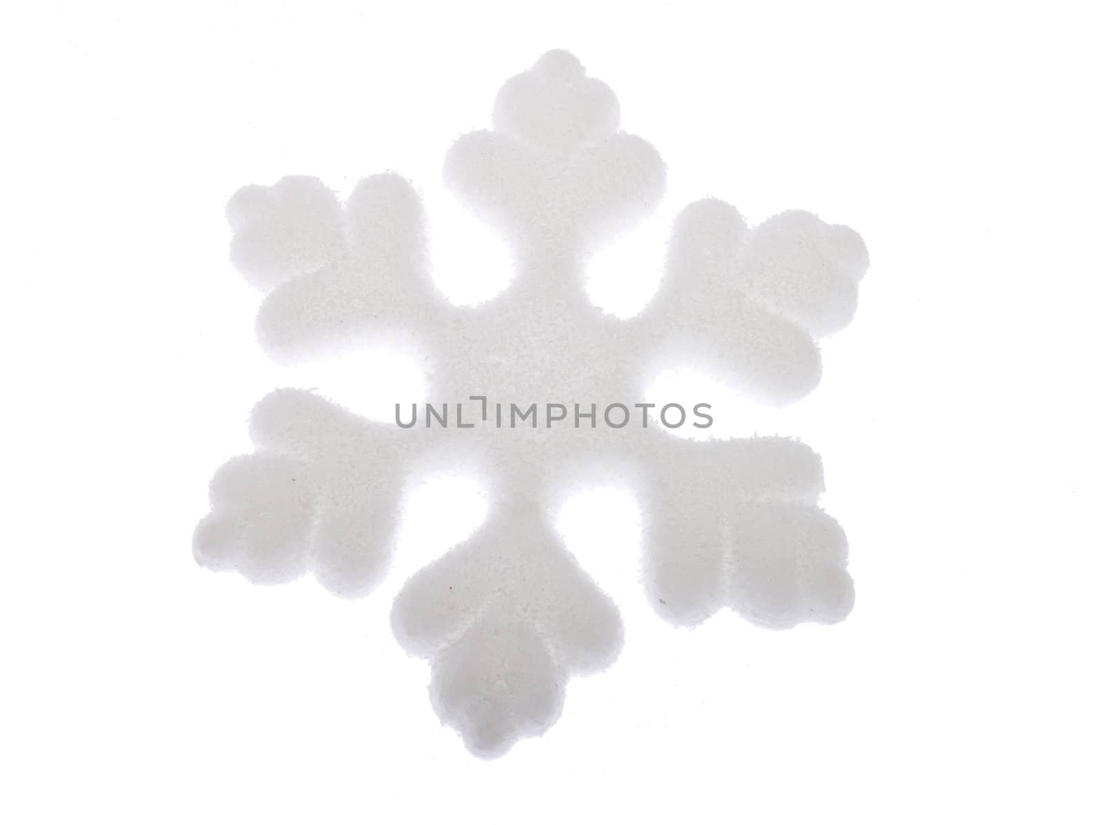 Snow Flake Ornament, photo on the white background 