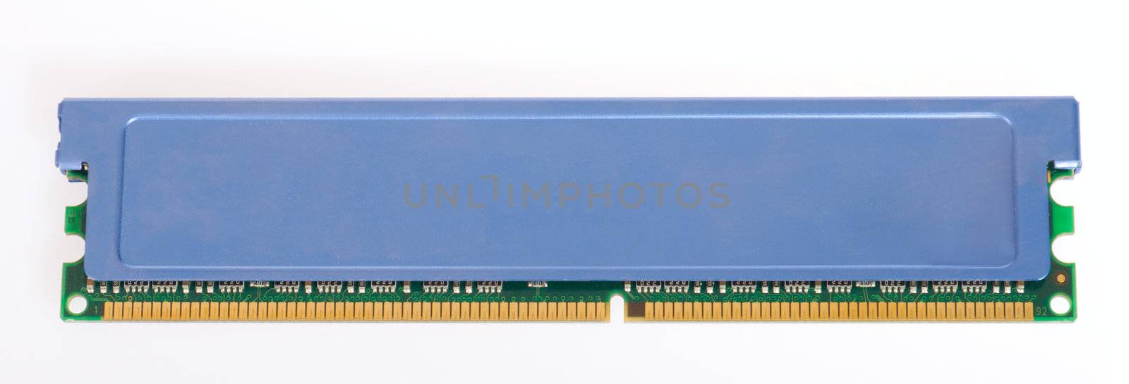 DDR memory module stick, photo on the white background