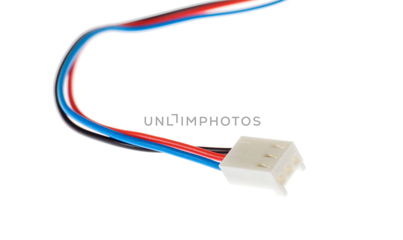 tech cable with plug, photo on the white background