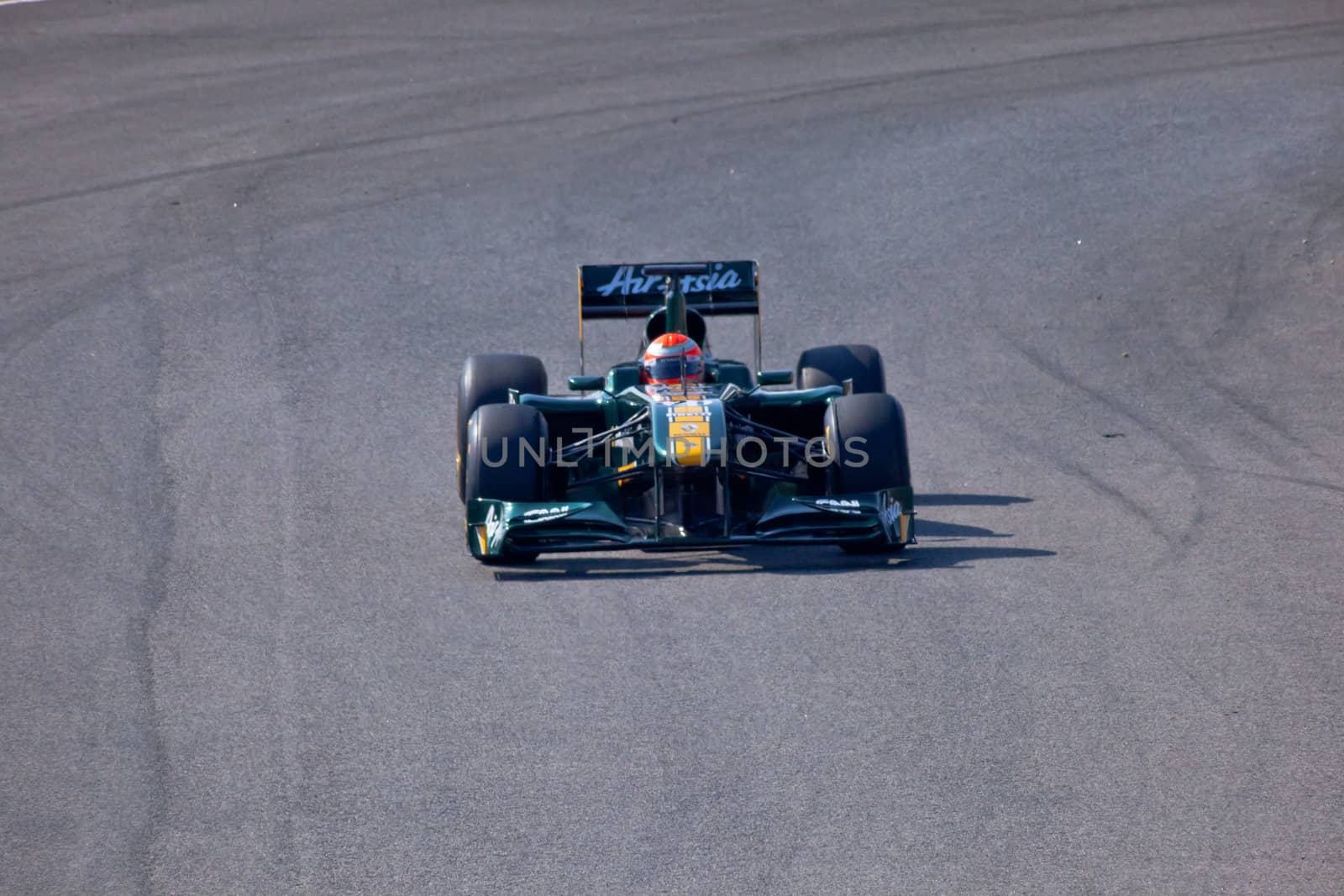 JEREZ DE LA FRONTERA, SPAIN - FEB 10: Jarno Trulli of Team Lotus F1 races on training session on February 10 , 2011, in Jerez de la Frontera , Spain