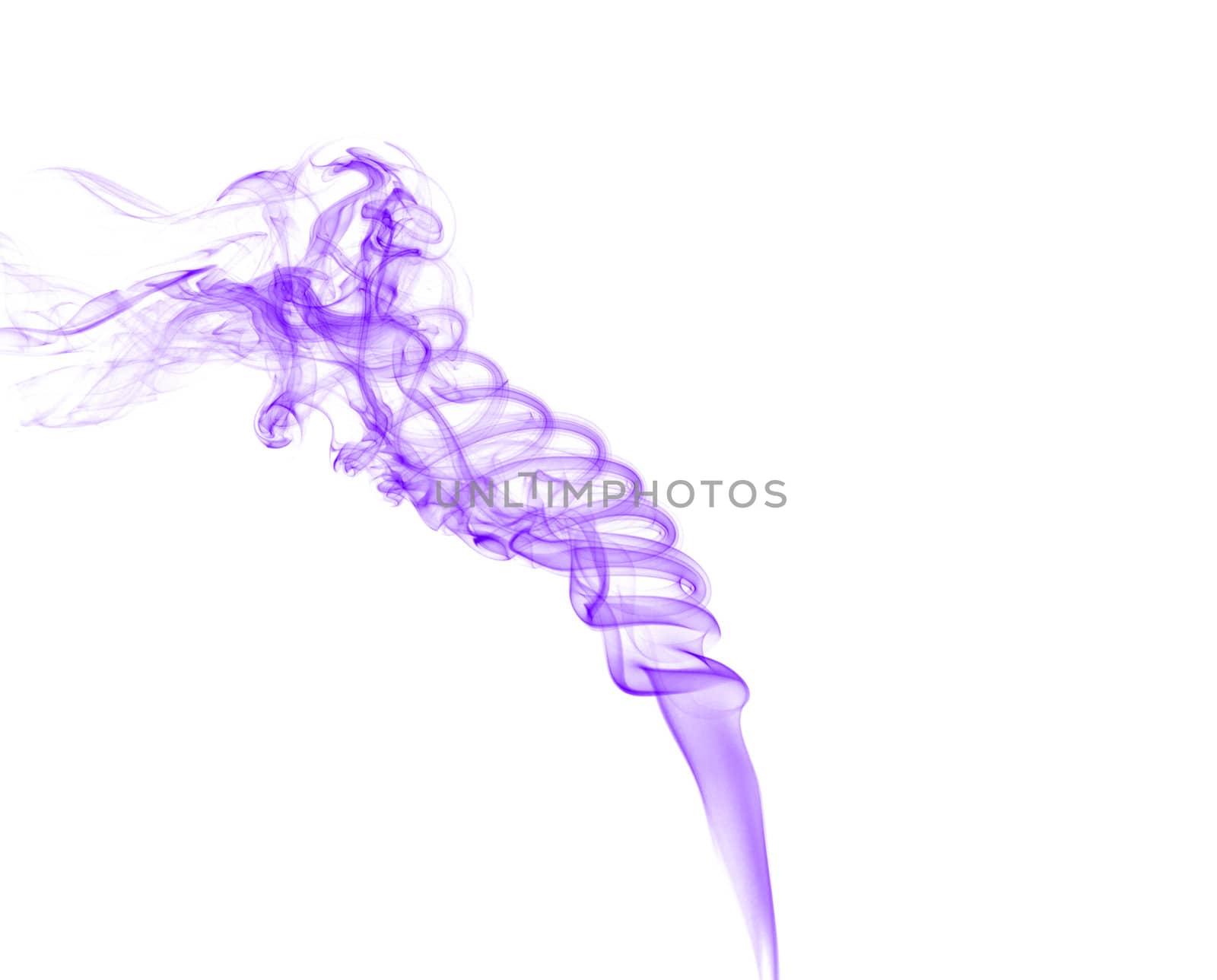 purple smoke, photo on the white background
