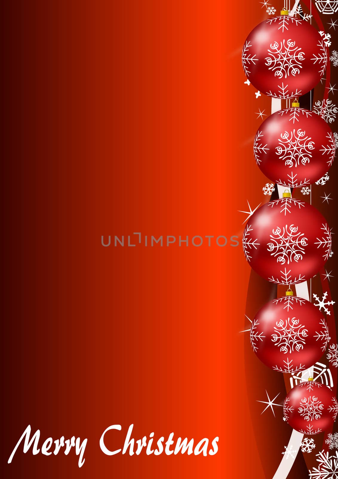 Christmas Background with christmas balls and snowflakes by alexwhite