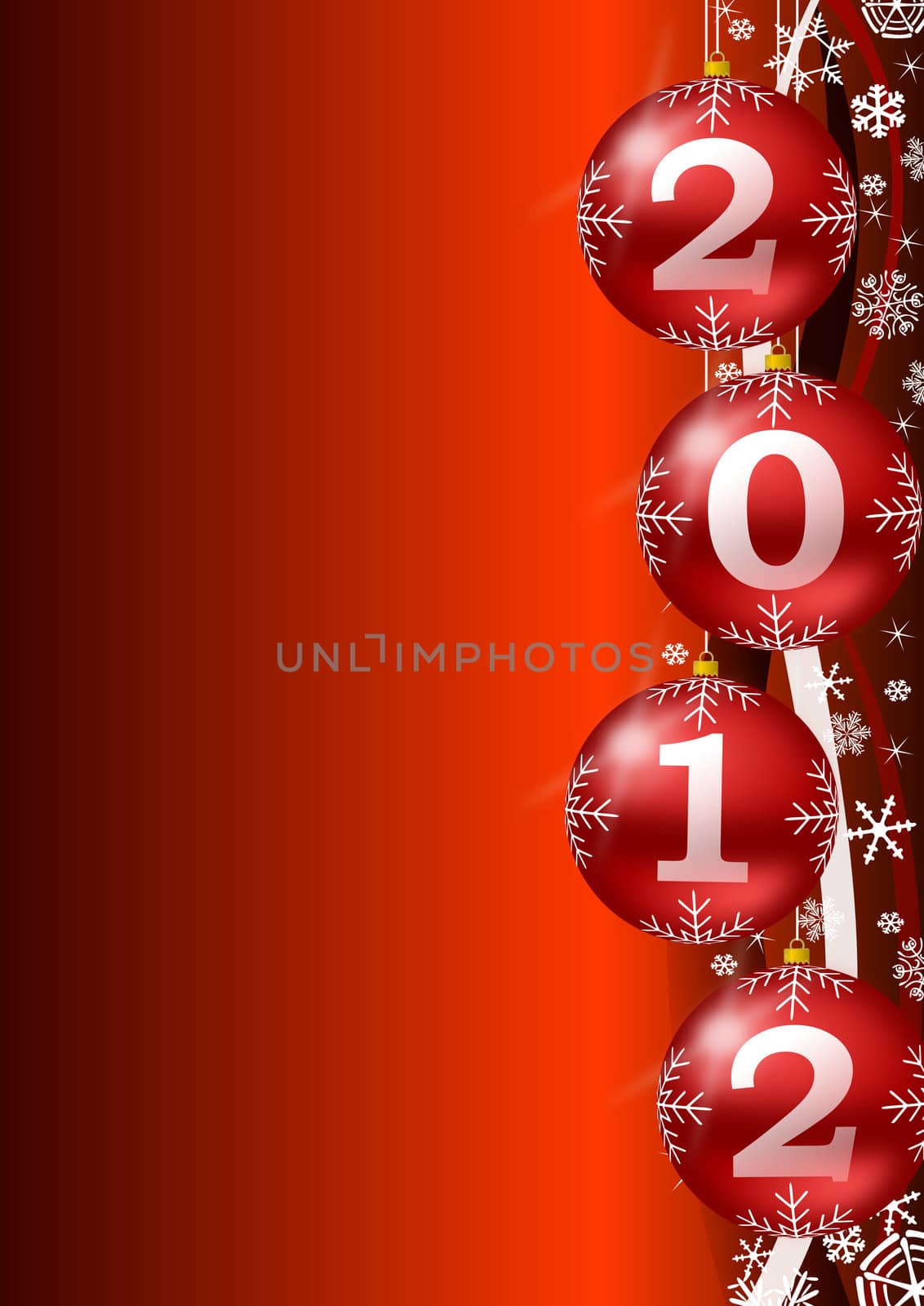 ney year 2012 background with christmas balls by alexwhite