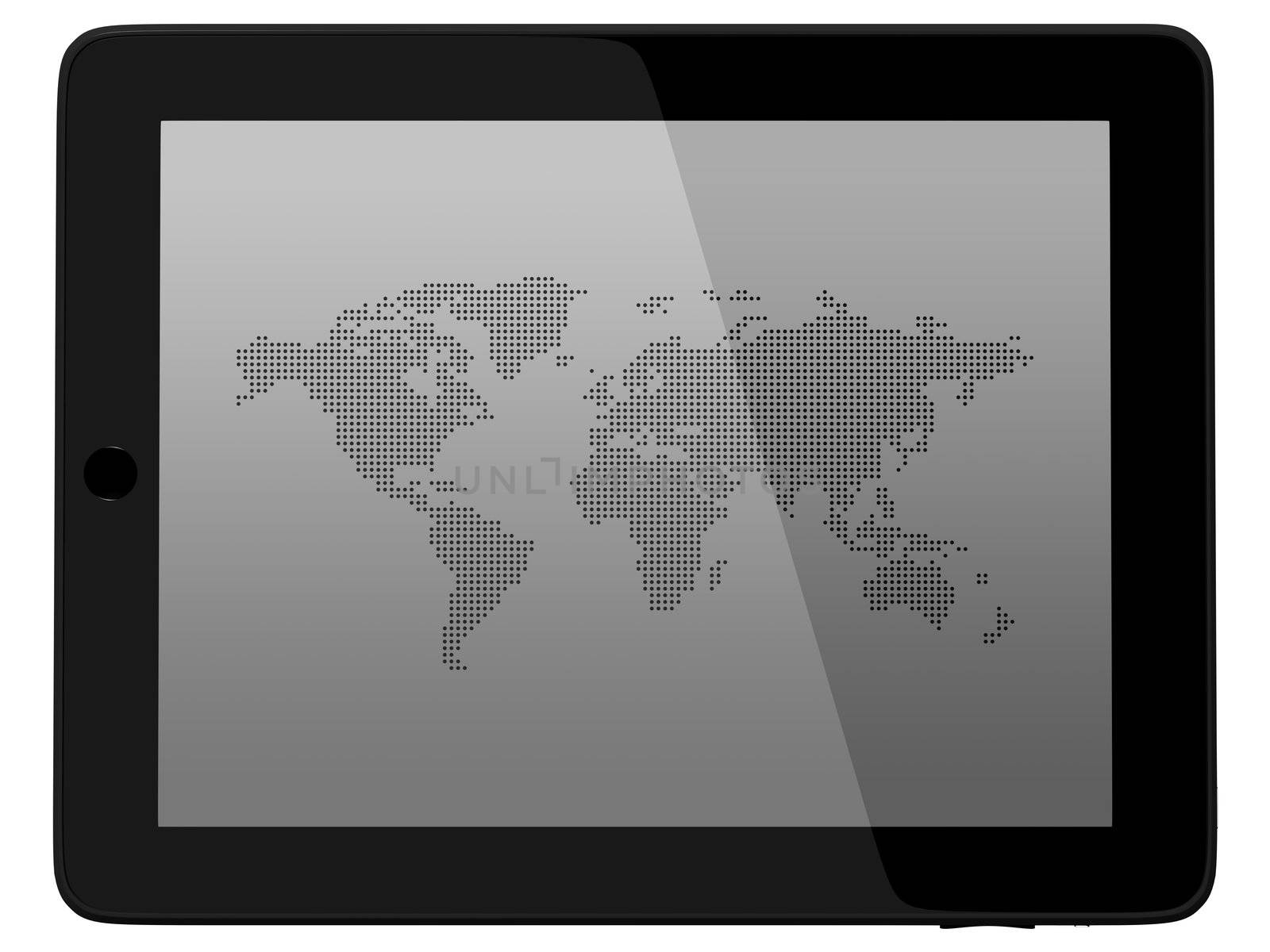 Wordl Map On Tablet PC Computer Monitor