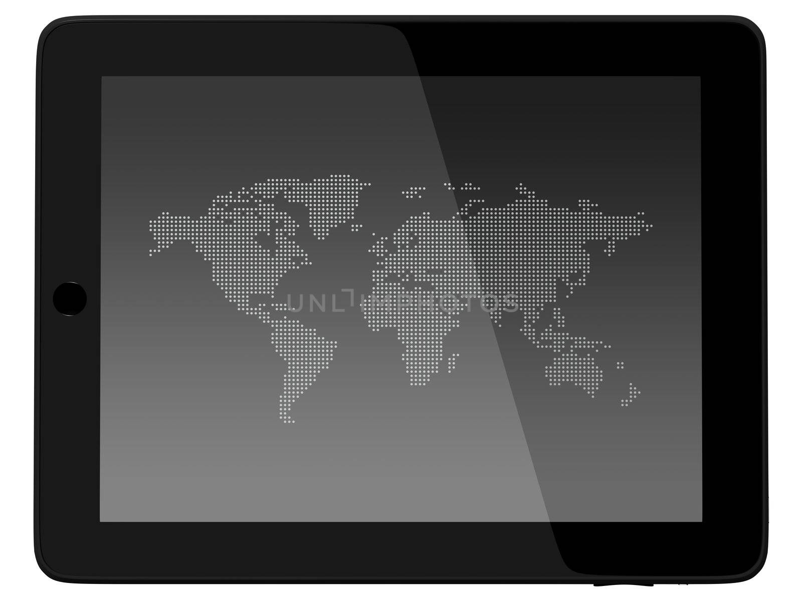 Wordl Map On Tablet PC Computer Monitor