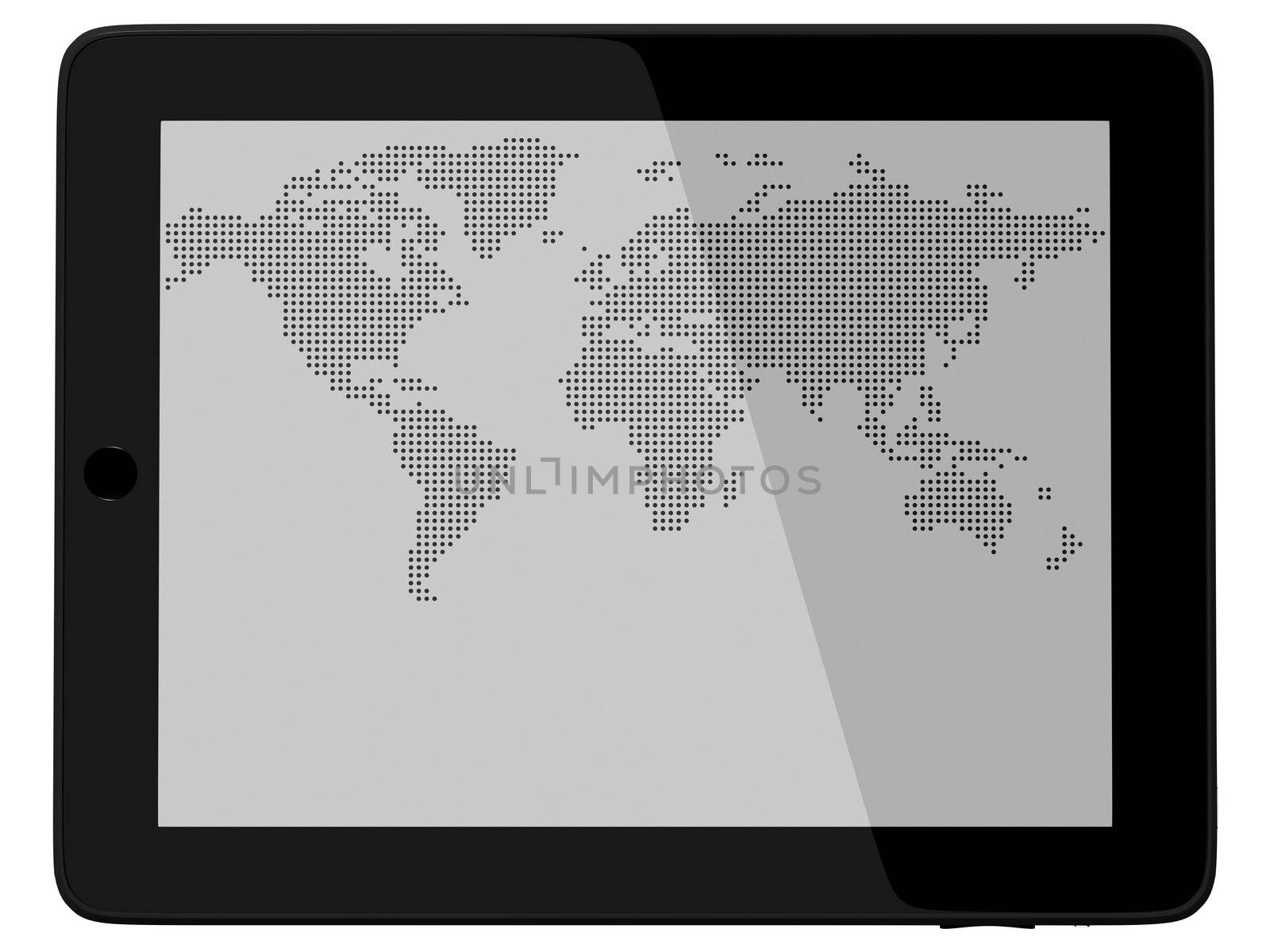 Wordl Map On Tablet PC Computer Monitor