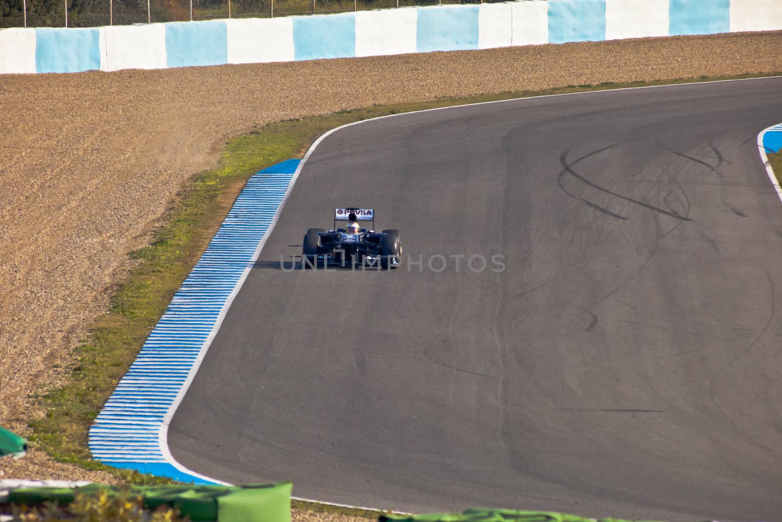 JEREZ DE LA FRONTERA, SPAIN - FEB 10: Pastor Maldonado of Williams F1 races on training session on February 10 , 2011, in Jerez de la Frontera , Spain