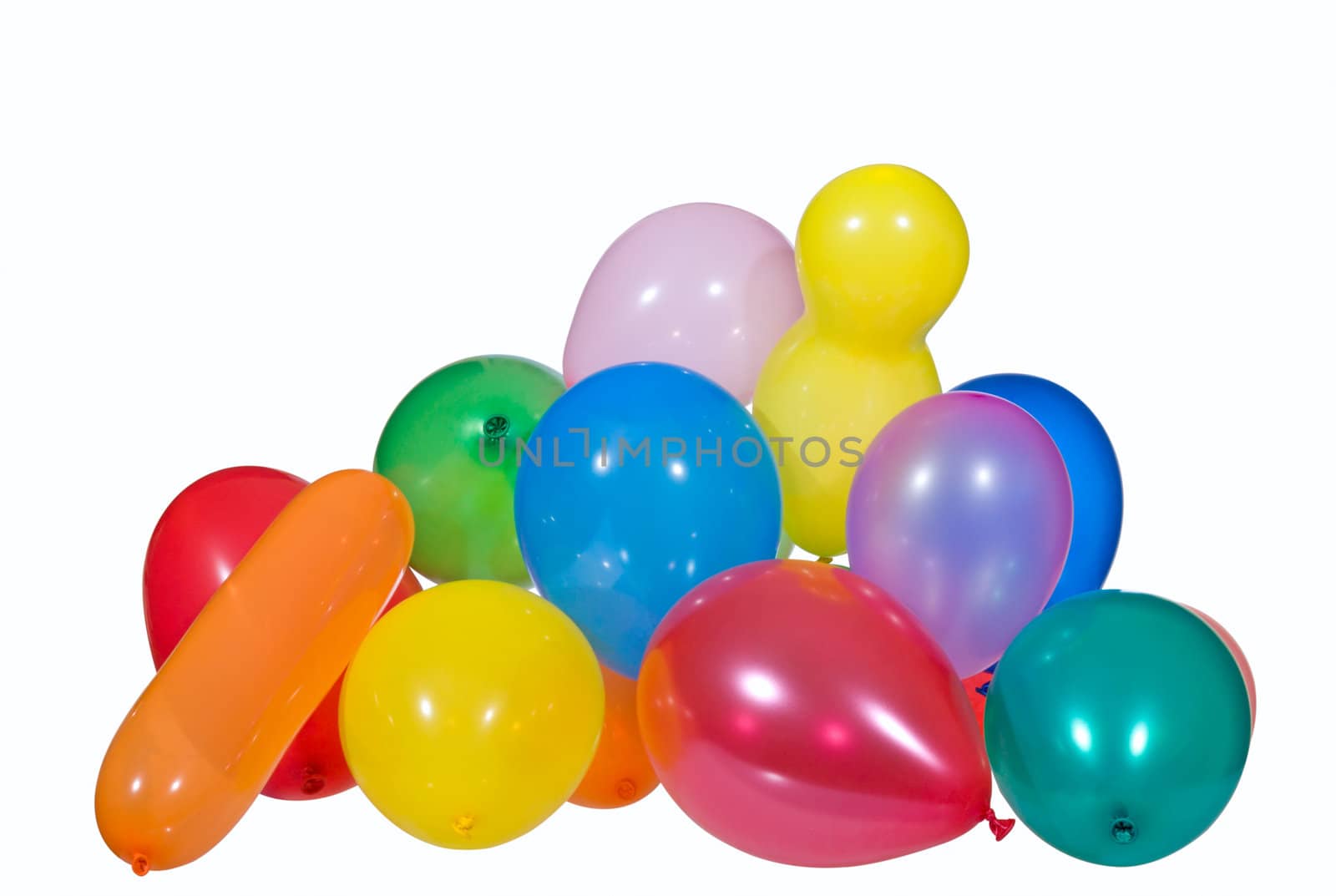 Inflatable balloons,  photo on the white background 