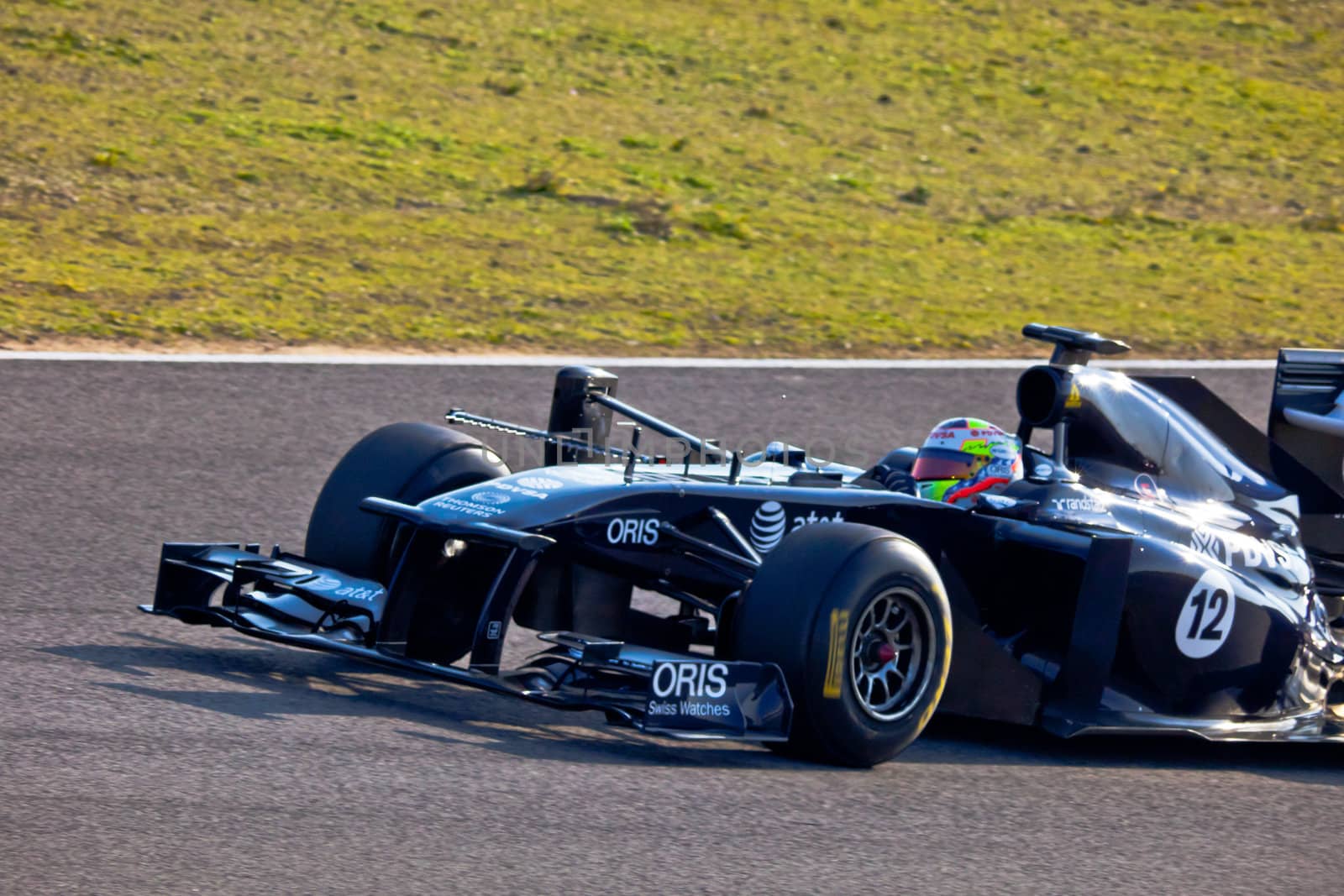 JEREZ DE LA FRONTERA, SPAIN - FEB 10: Pastor Maldonado of Williams F1 races on training session on February 10 , 2011, in Jerez de la Frontera , Spain