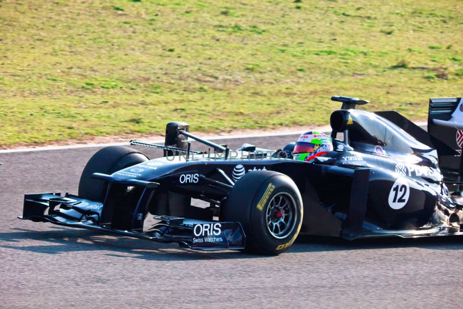 JEREZ DE LA FRONTERA, SPAIN - FEB 10: Pastor Maldonado of Williams F1 races on training session on February 10 , 2011, in Jerez de la Frontera , Spain