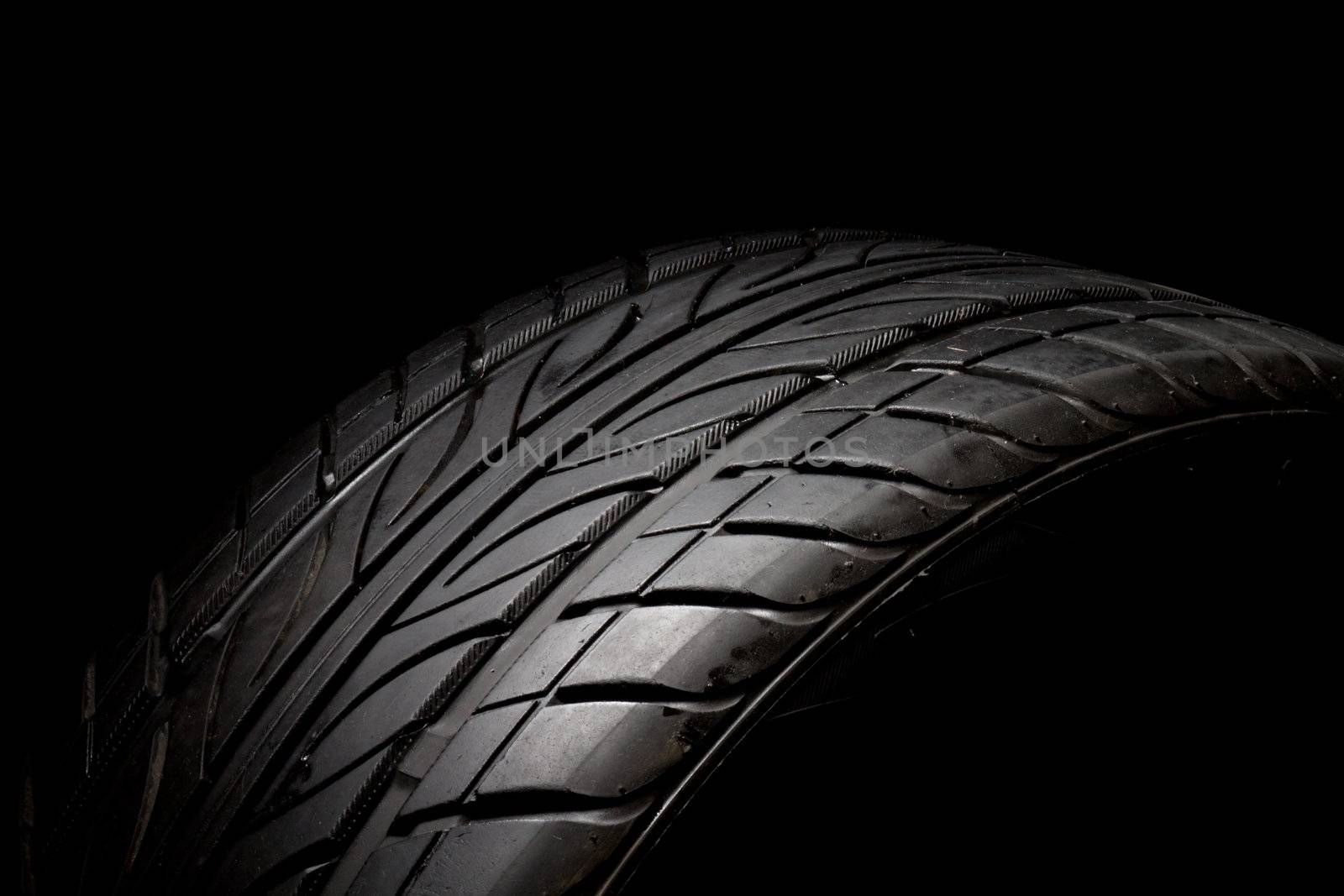 car tire, photo on the white background