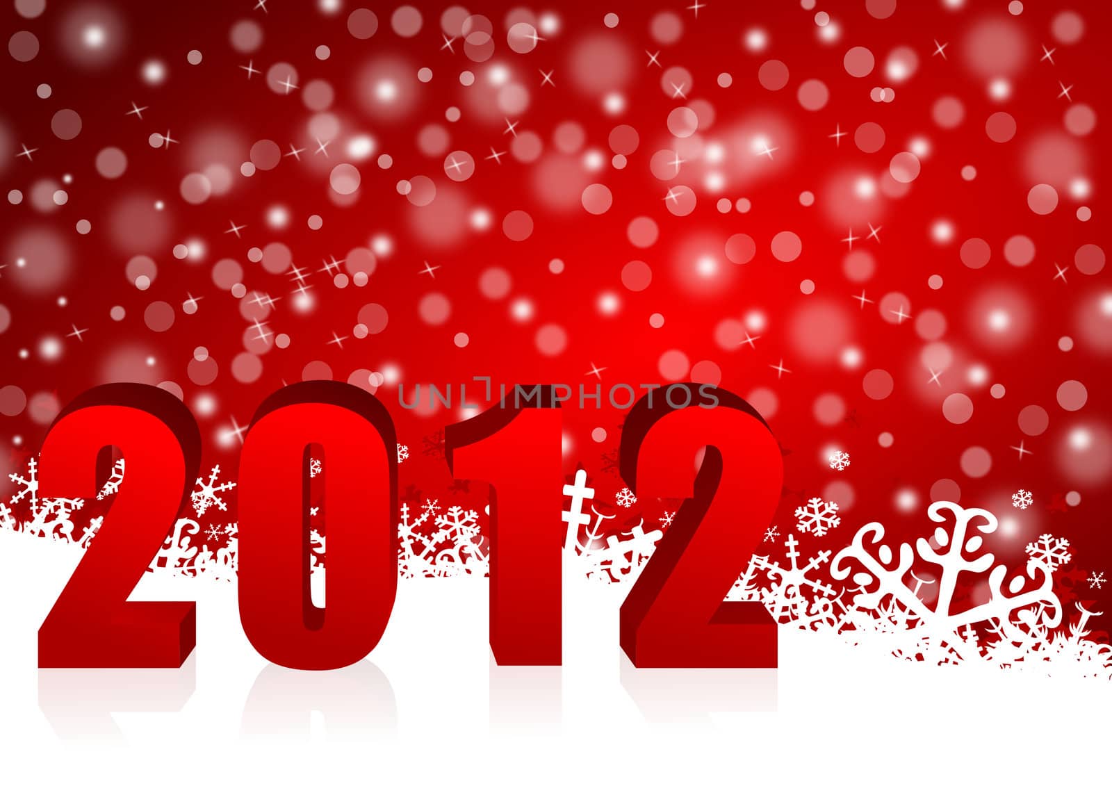 new year illustration with snowflakes