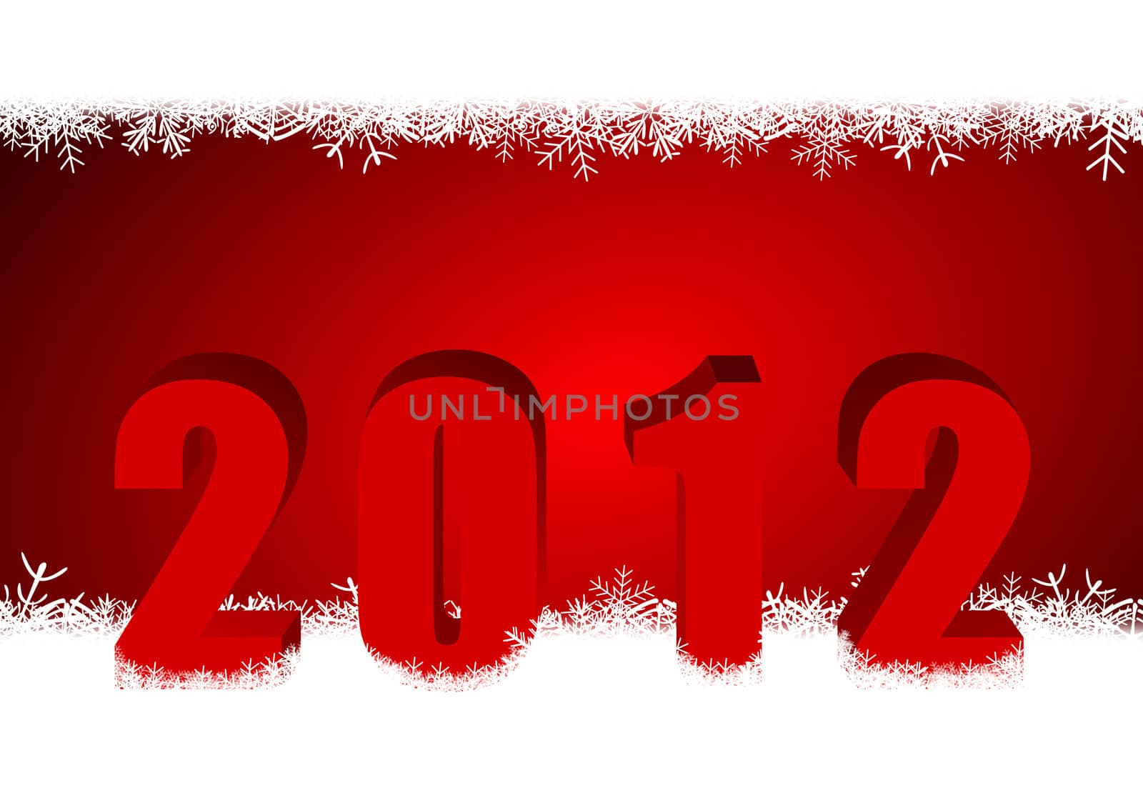 new year illustration with snowflakes