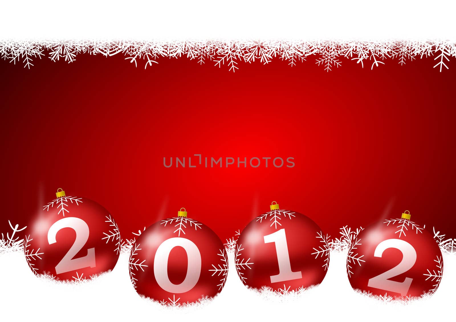 new year illustration with christmas balls