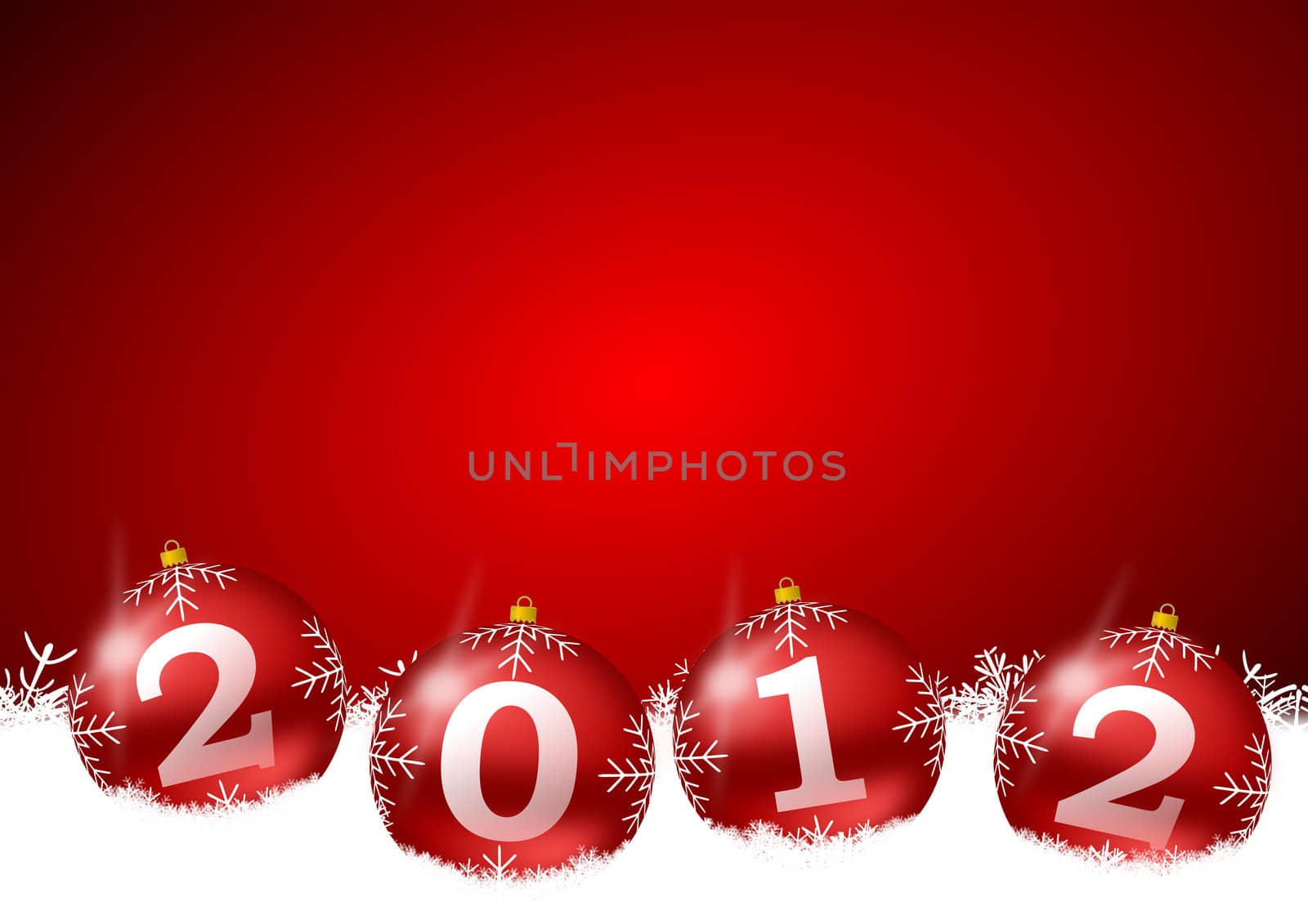 new year illustration with christmas balls