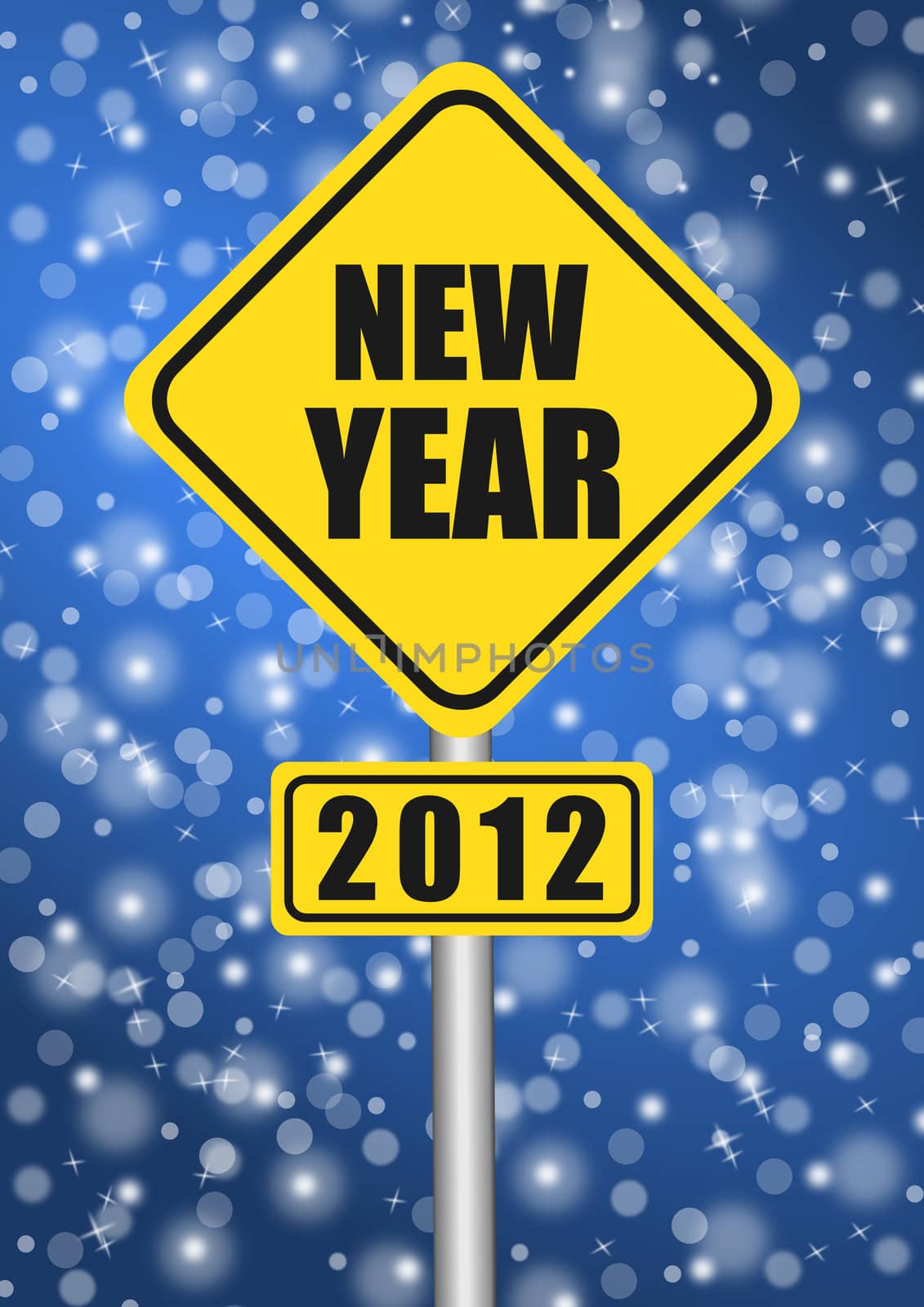 happy new year 2012 traffic sign
