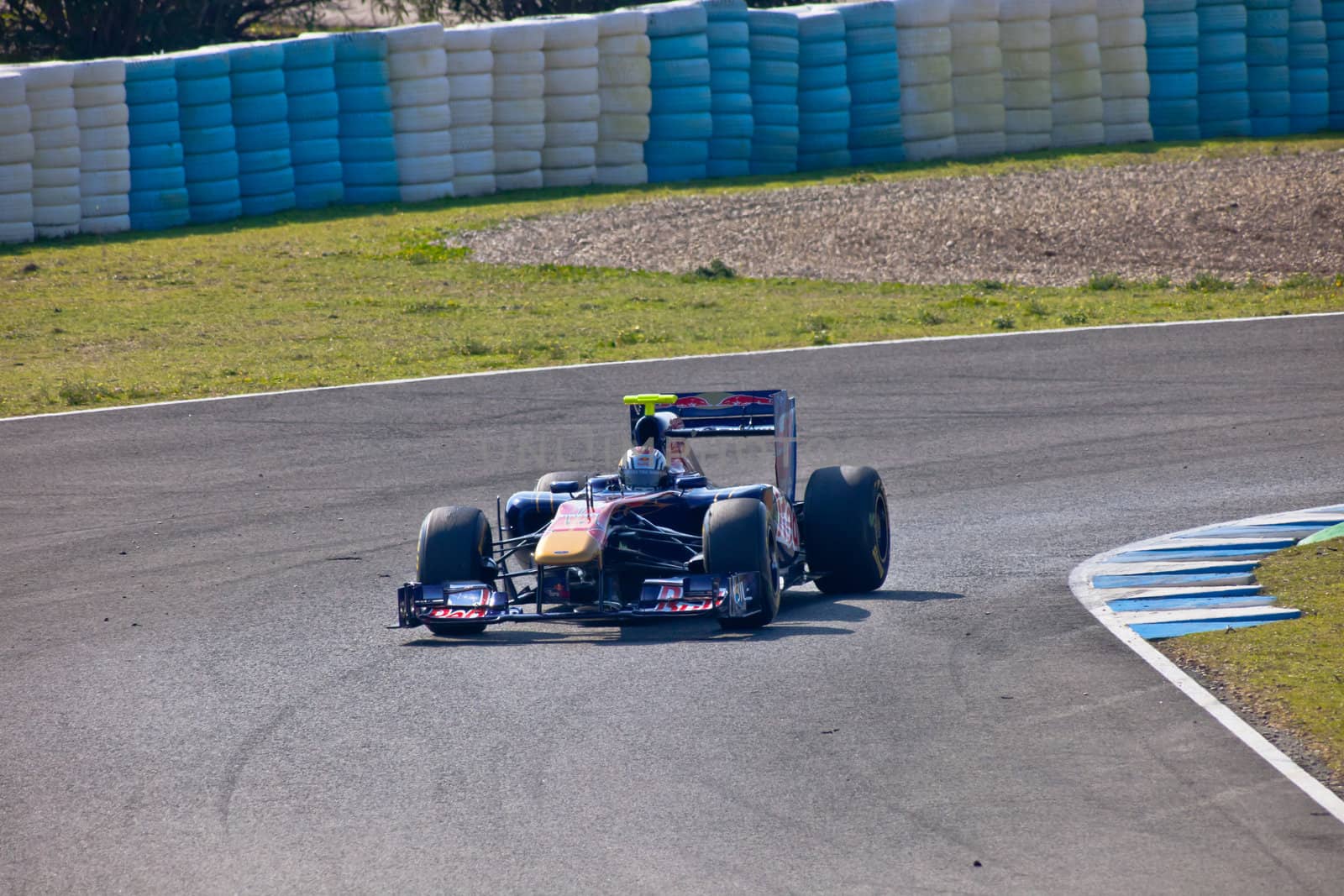 JEREZ DE LA FRONTERA, SPAIN - FEB 11: Jaime
Alguersuari of Toro Rosso F1 races on training session on February 11 , 2011, in Jerez de la Frontera , Spain