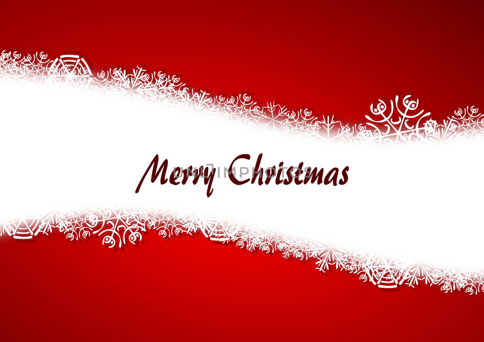 red christmas background with snowflakes