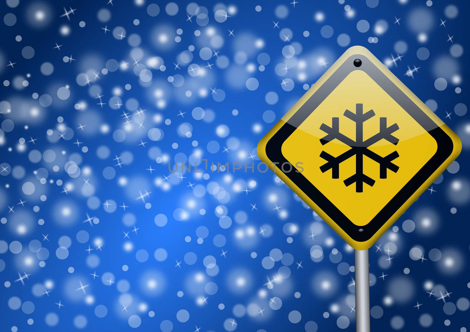 snow - road sign