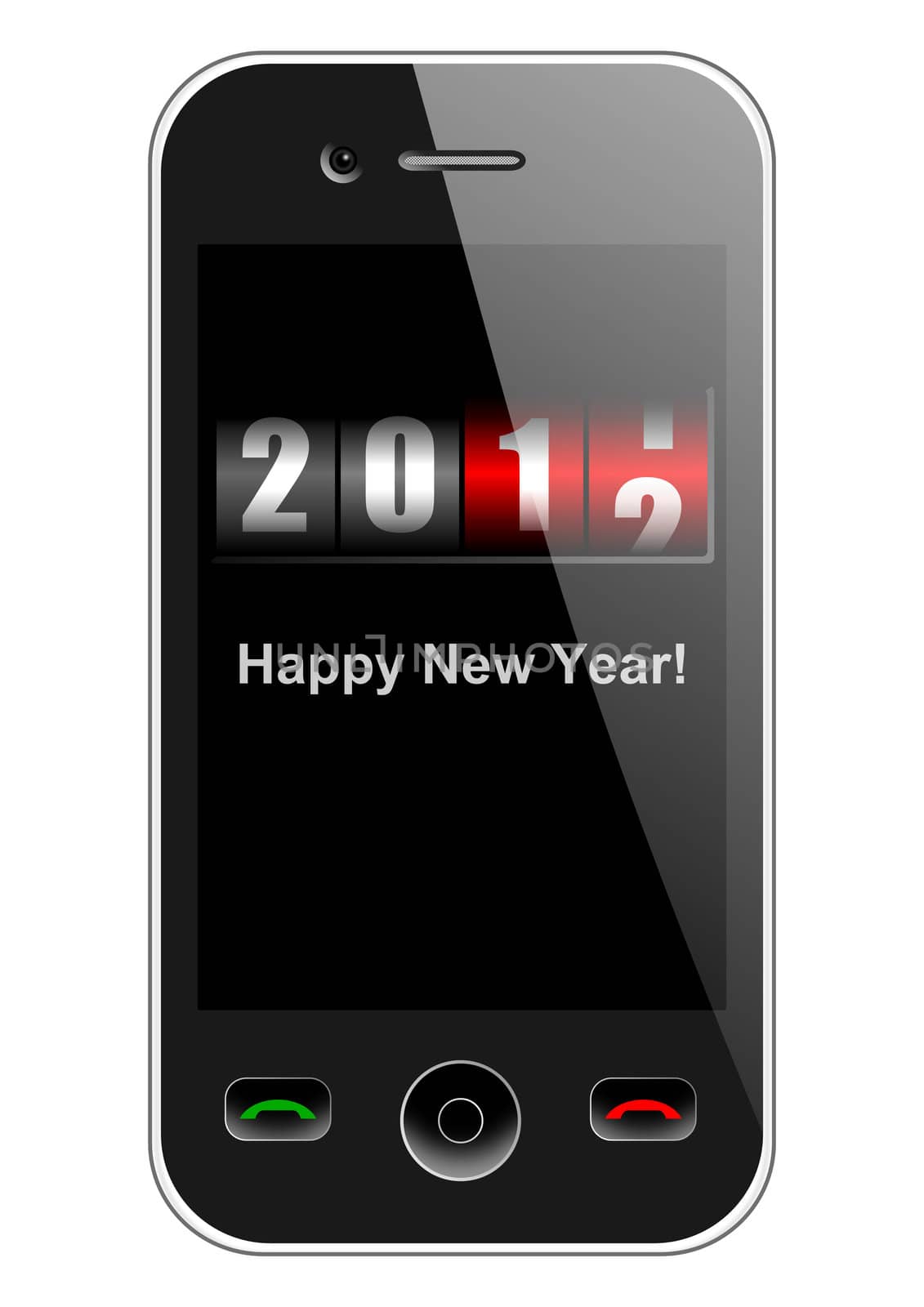 mobile phone with new year counter by alexwhite