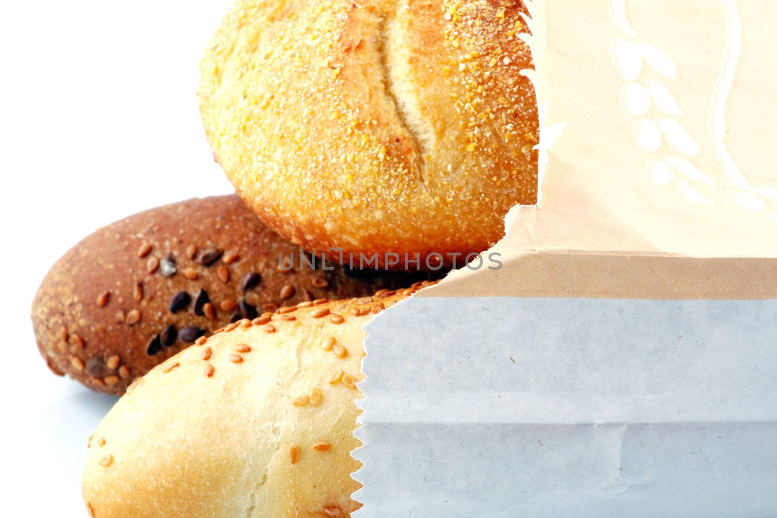 Fresh bread isolated on white background