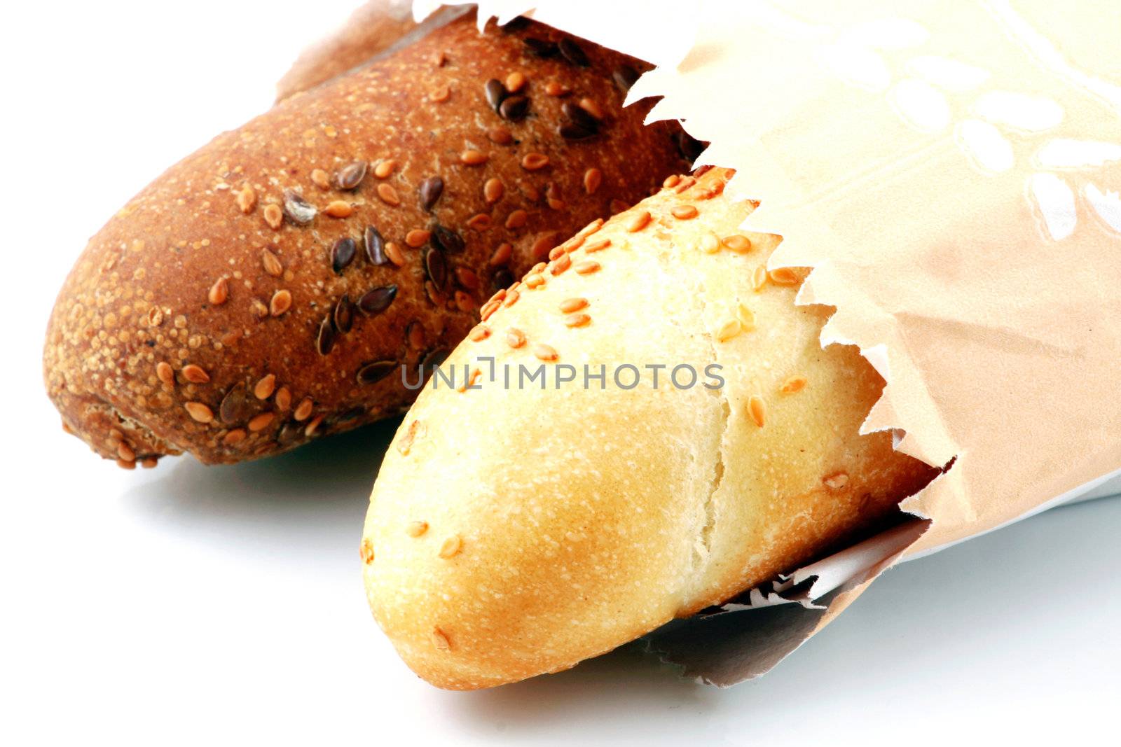 Fresh bread isolated on white background