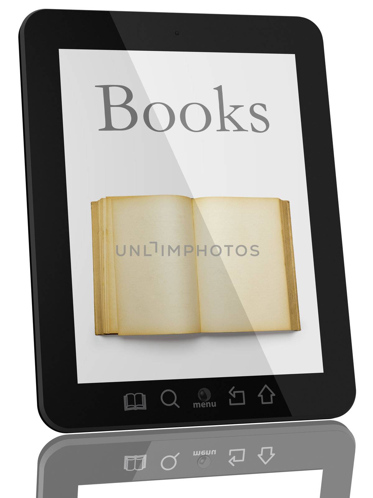 Open Book on screen on Generic Tablet Computer - Digital Library by adamr