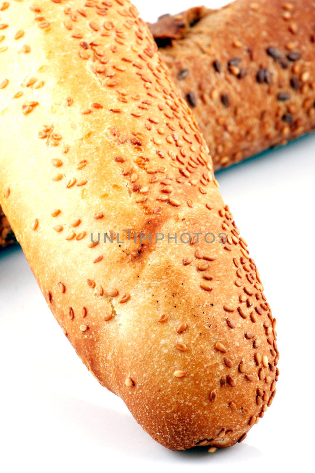 Fresh bread isolated on white background