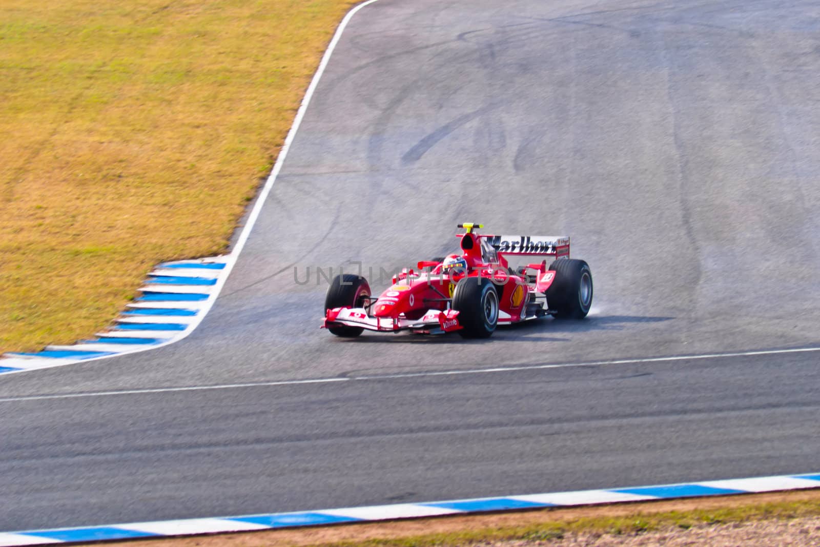 JEREZ DE LA FRONTERA, SPAIN - DEC 04: Marc Gene of Ferrari F1 races during a training session on December 04, 2004, in Jerez de la Frontera, Spain
