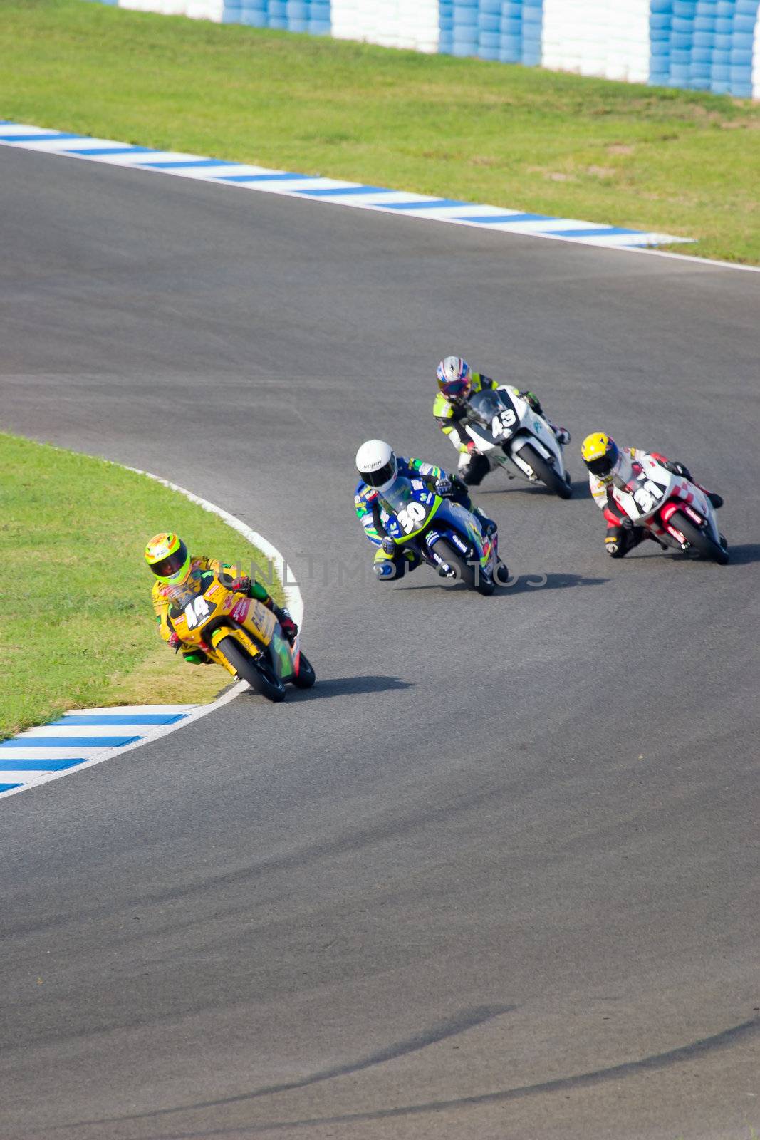 JEREZ DE LA FRONTERA, SPAIN - SEP 03: Pilot of motorcycling of 125cc in the Spanish championship of velocity (CEV) on Sep 03, 2005, in racetrack of velocity of Jerez de la Frontera
