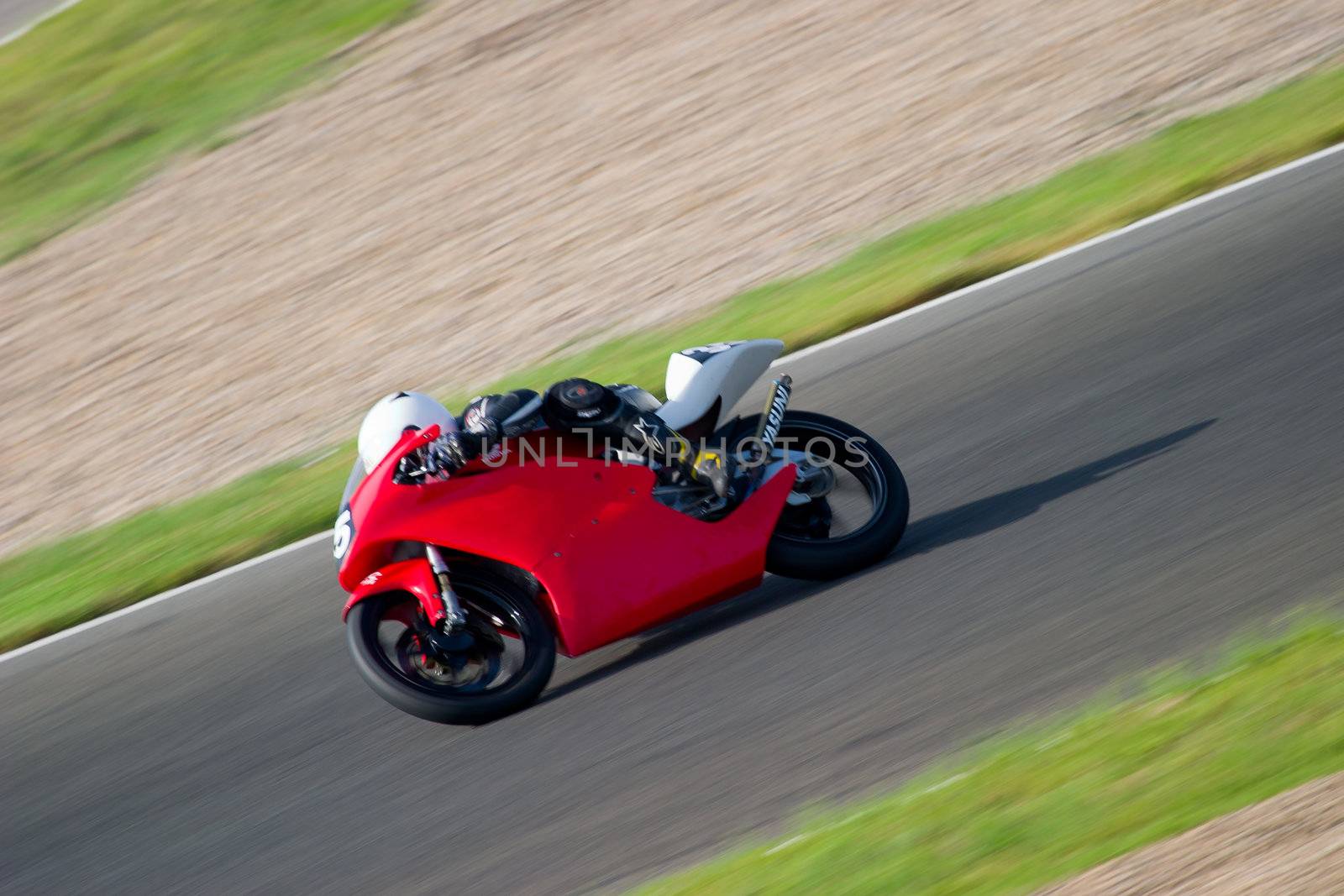 JEREZ DE LA FRONTERA, SPAIN - SEP 03: Pilot of motorcycling of 125cc in the Spanish championship of velocity (CEV) on Sep 03, 2005, in racetrack of velocity of Jerez de la Frontera