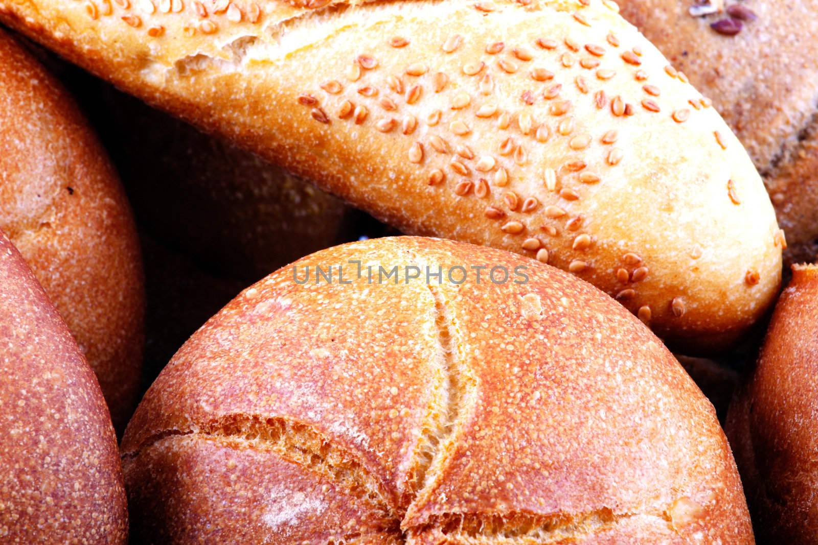 Fresh bread isolated on white background