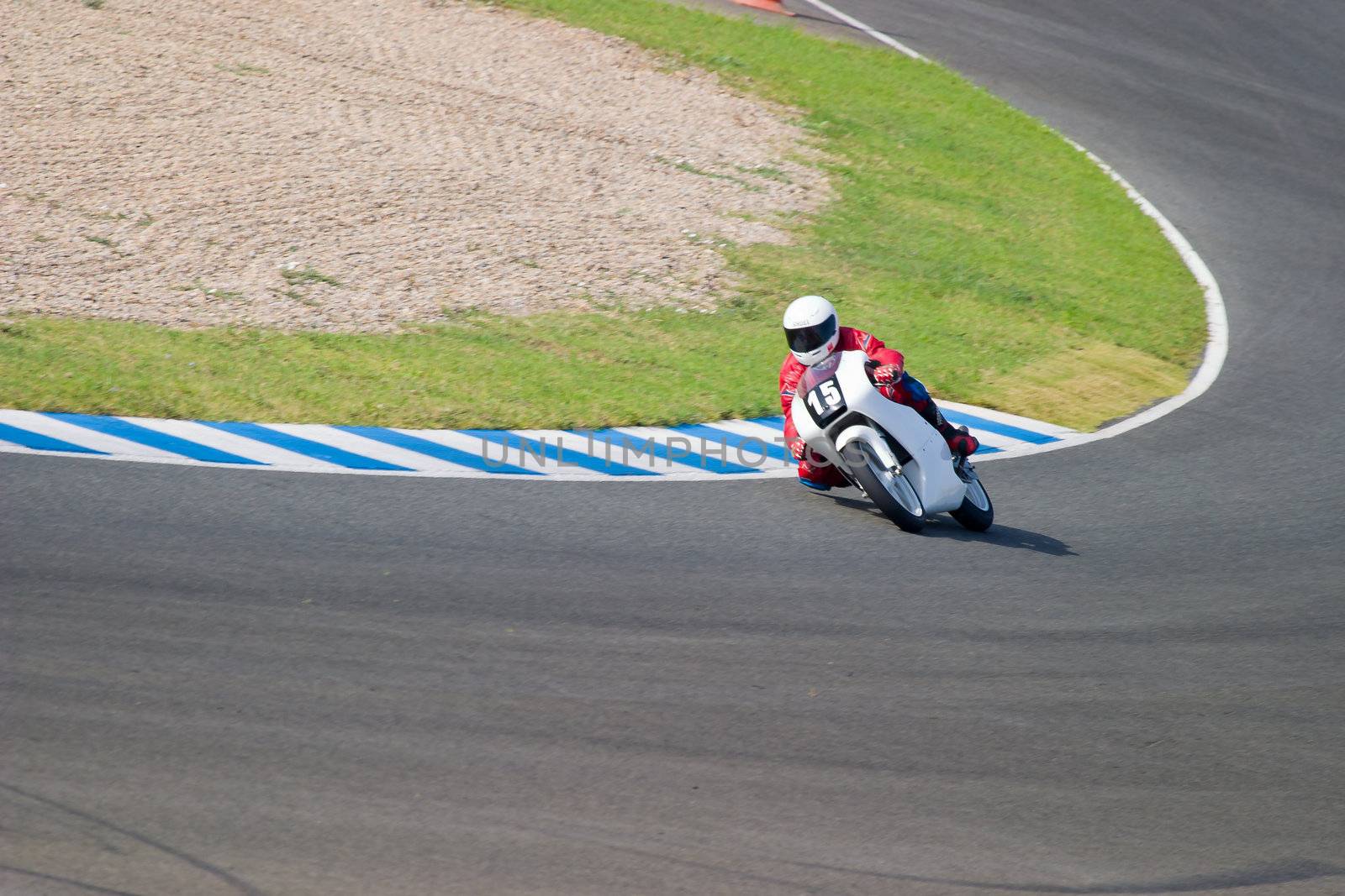 JEREZ DE LA FRONTERA, SPAIN - SEP 03: Pilot of motorcycling of 125cc in the Spanish championship of velocity (CEV) on Sep 03, 2005, in racetrack of velocity of Jerez de la Frontera