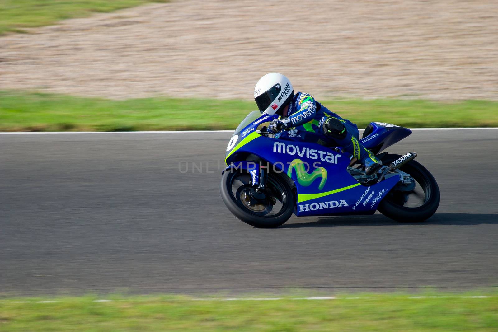 JEREZ DE LA FRONTERA, SPAIN - SEP 03: Pilot of motorcycling of 125cc in the Spanish championship of velocity (CEV) on Sep 03, 2005, in racetrack of velocity of Jerez de la Frontera