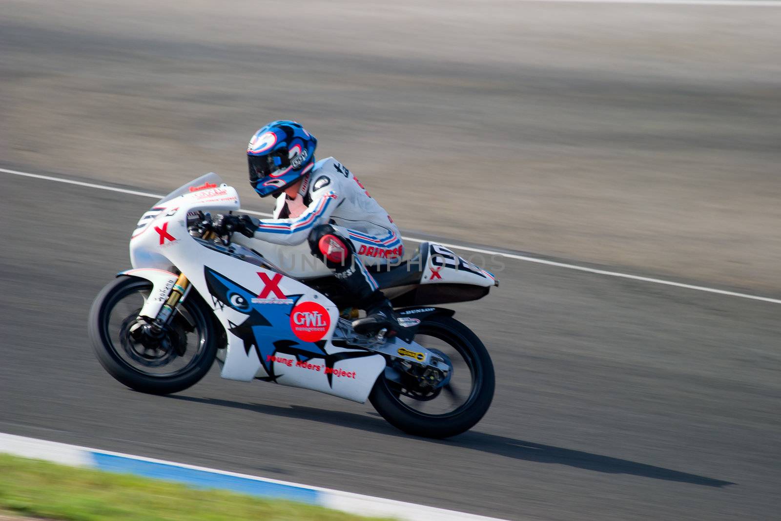 JEREZ DE LA FRONTERA, SPAIN - SEP 03: Pilot of motorcycling of 125cc in the Spanish championship of velocity (CEV) on Sep 03, 2005, in racetrack of velocity of Jerez de la Frontera