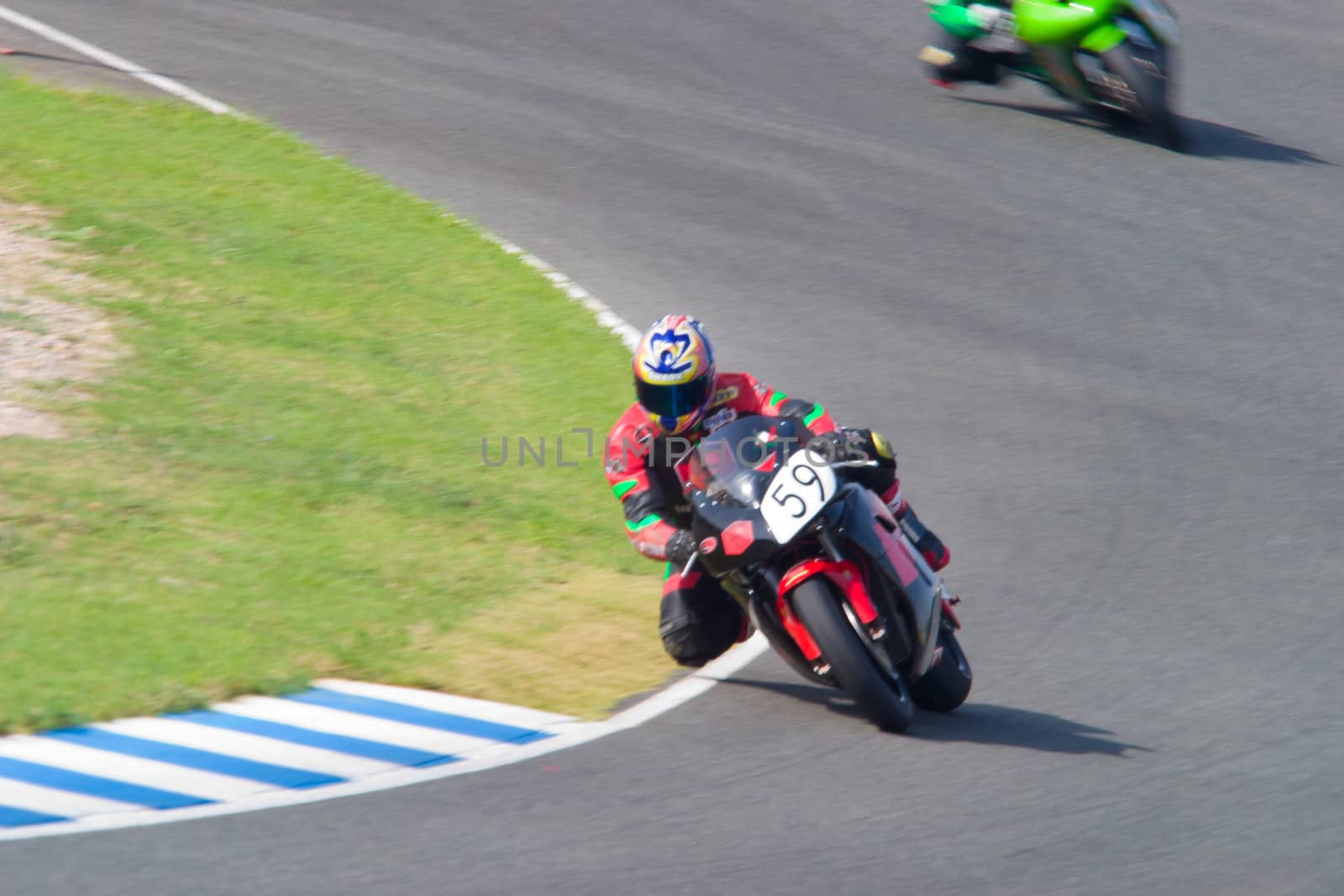 JEREZ DE LA FRONTERA, SPAIN - SEP 03: Pilot of motorcycling of Formula Extreme in the Spanish championship of velocity (CEV) on Sep 03, 2005, in racetrack of velocity of Jerez de la Frontera