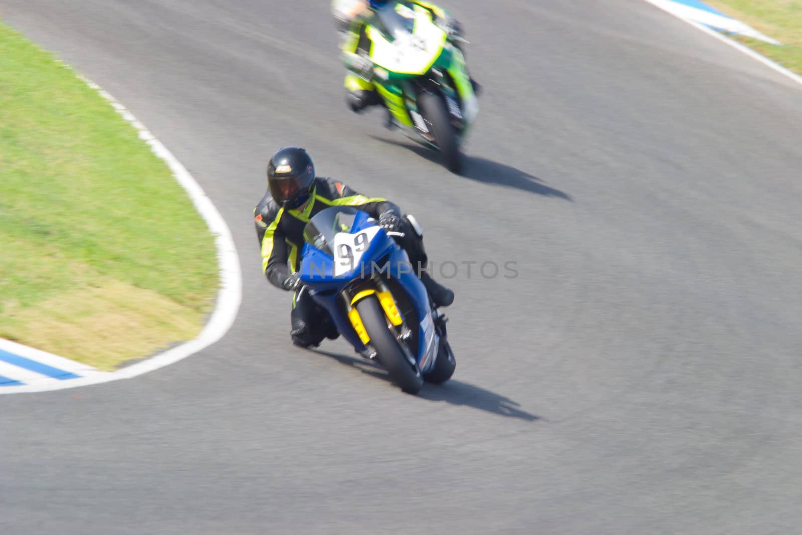 JEREZ DE LA FRONTERA, SPAIN - SEP 03: Pilot of motorcycling of Formula Extreme in the Spanish championship of velocity (CEV) on Sep 03, 2005, in racetrack of velocity of Jerez de la Frontera